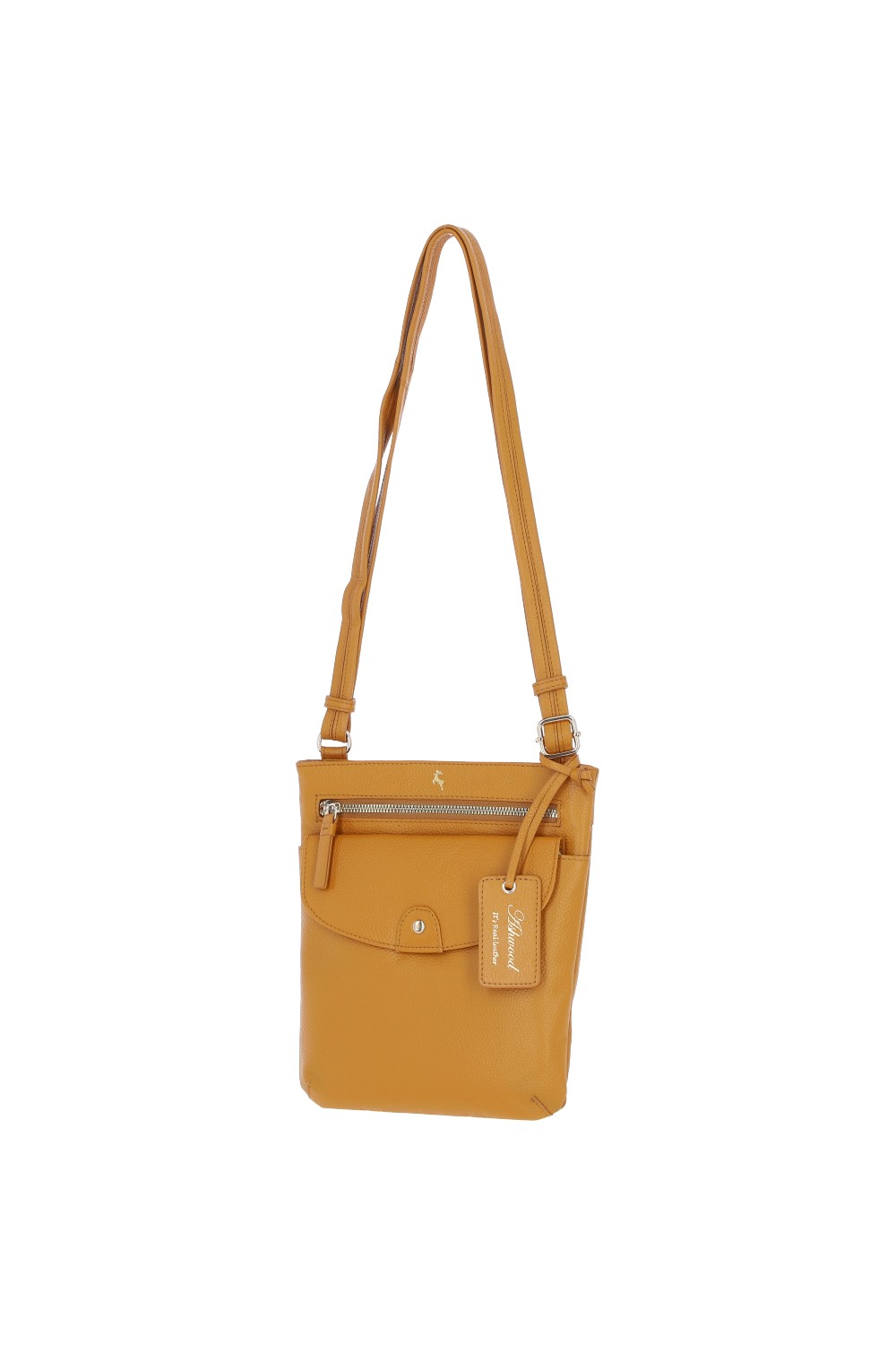 Ochre 'Five CB' Real Leather Cross Body Bag, Image 2 of 5