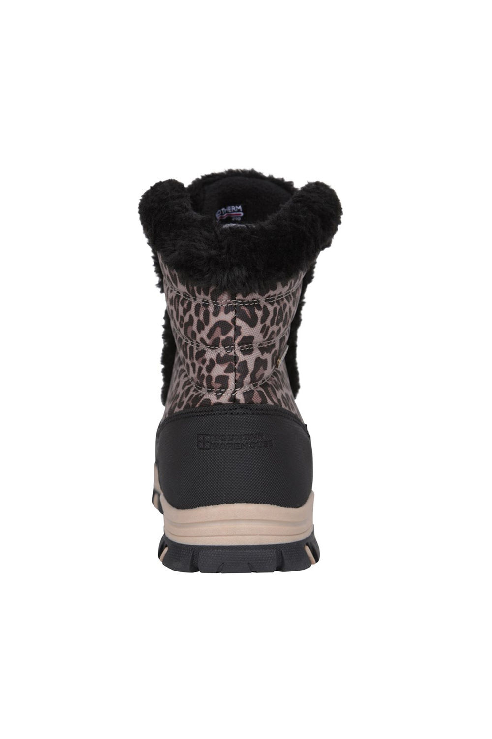 Black Ohio Leopard Print Thermal Snow Boots, Image 2 of 6
