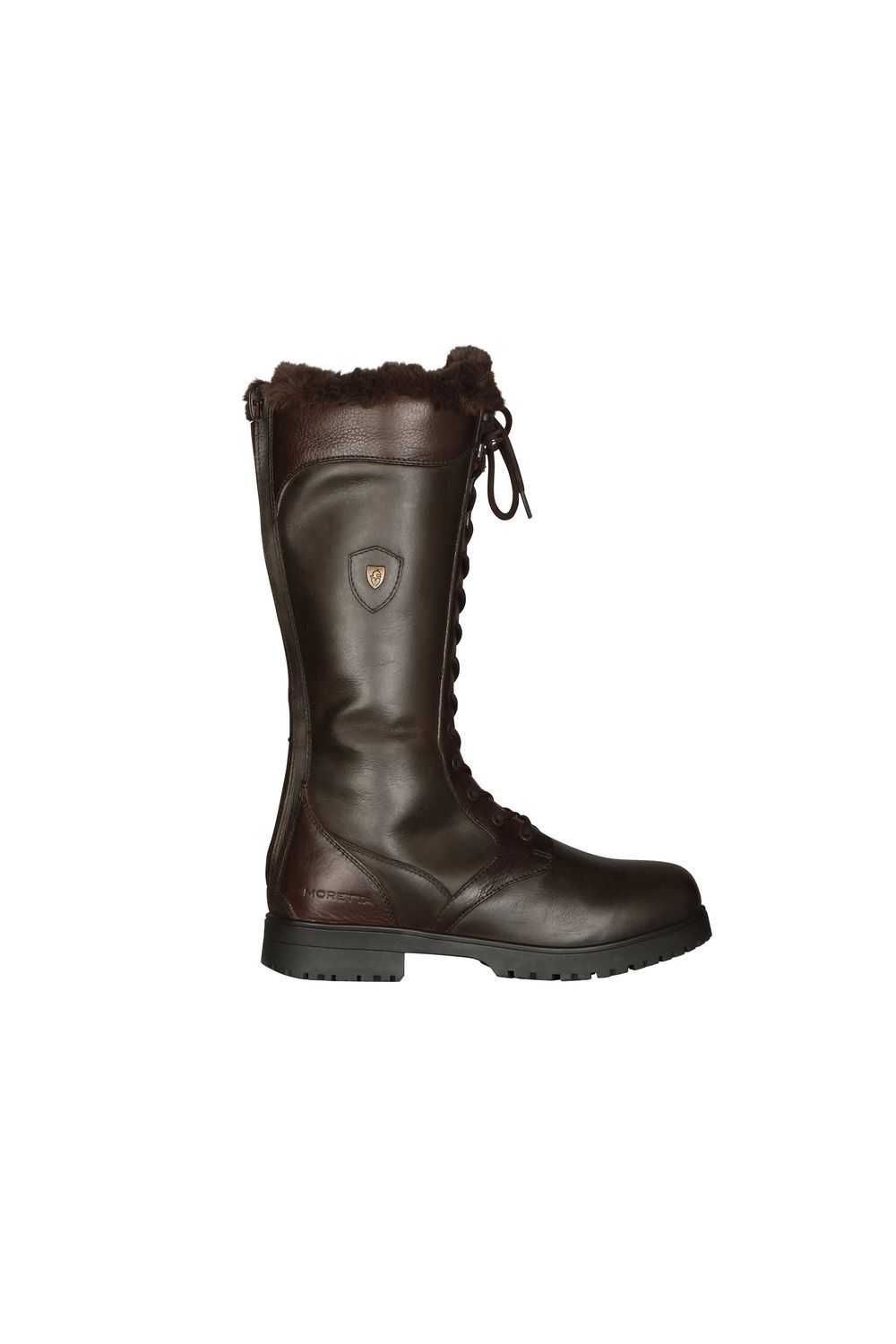 Brown Nola Lace Leather Country Boots, Image 3 of 4
