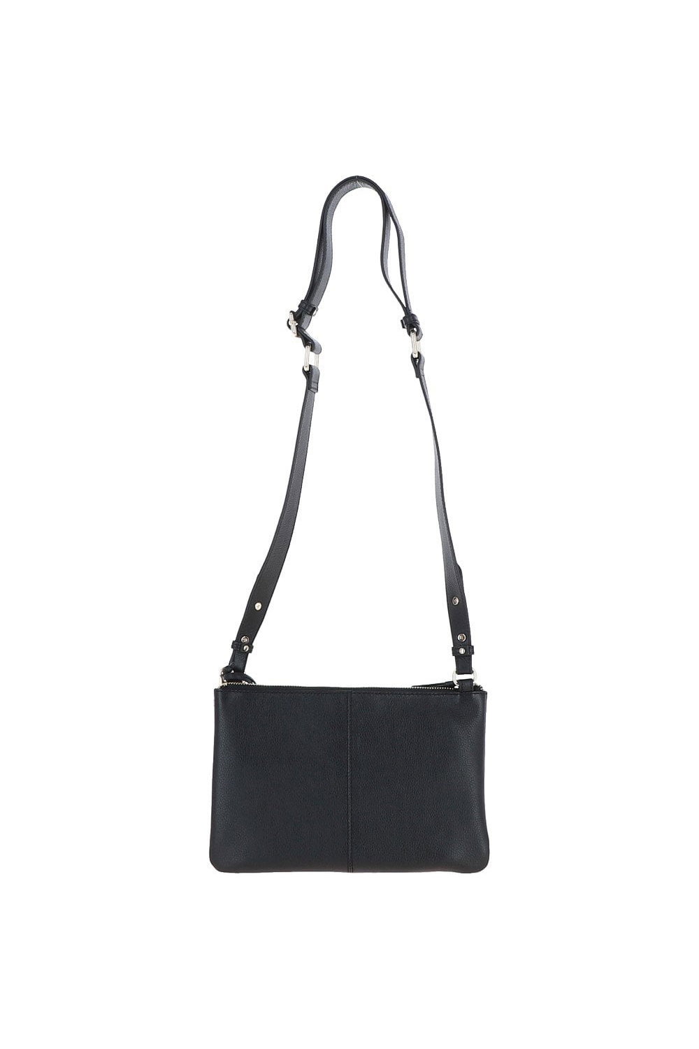 Black Ashwood Leather Black 'Squisita' Two Sections Real Leather Shoulder Bag, Image 3 of 4