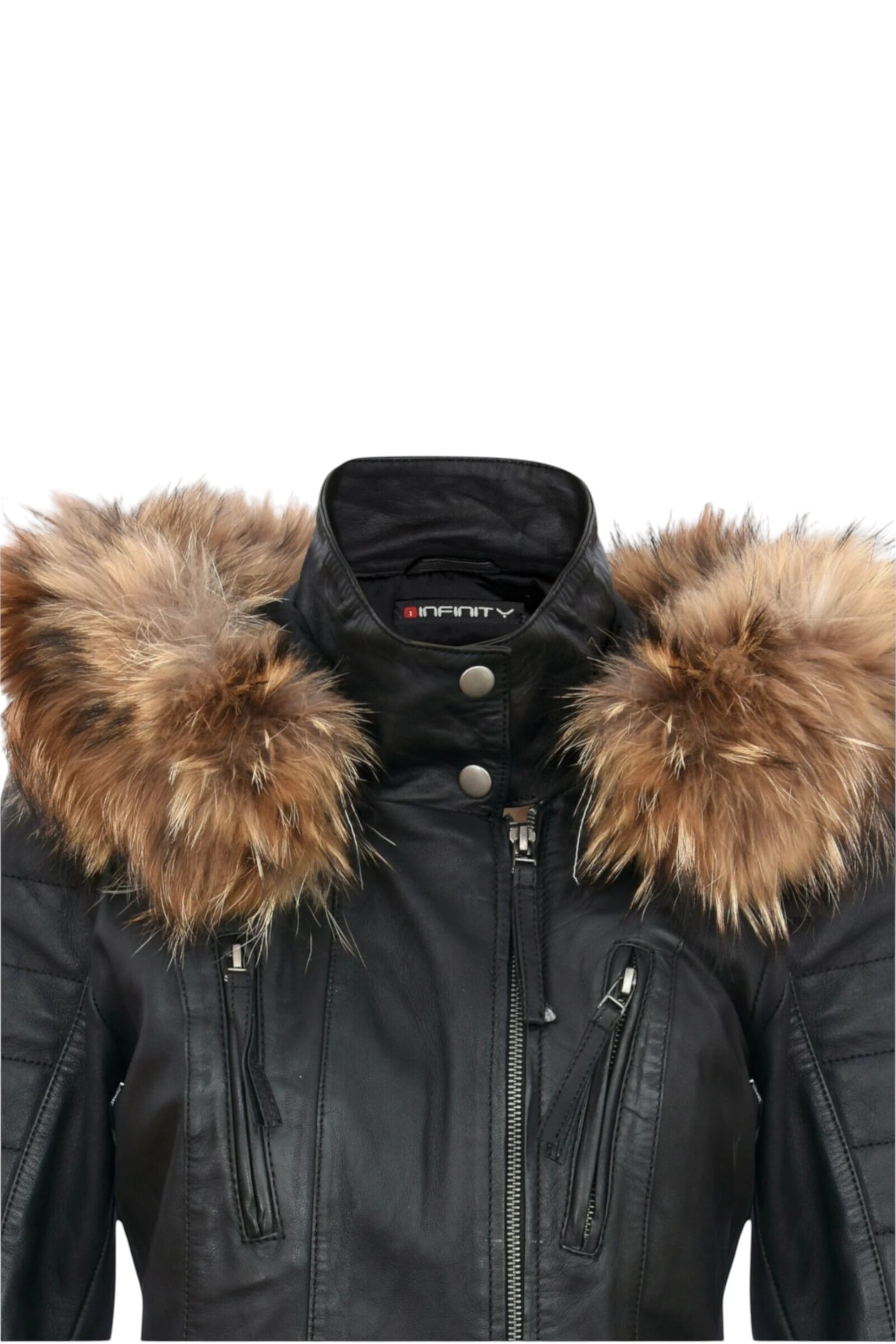 Charcoal Quilted Leather Parka Jacket-Winton, Image 5 of 5
