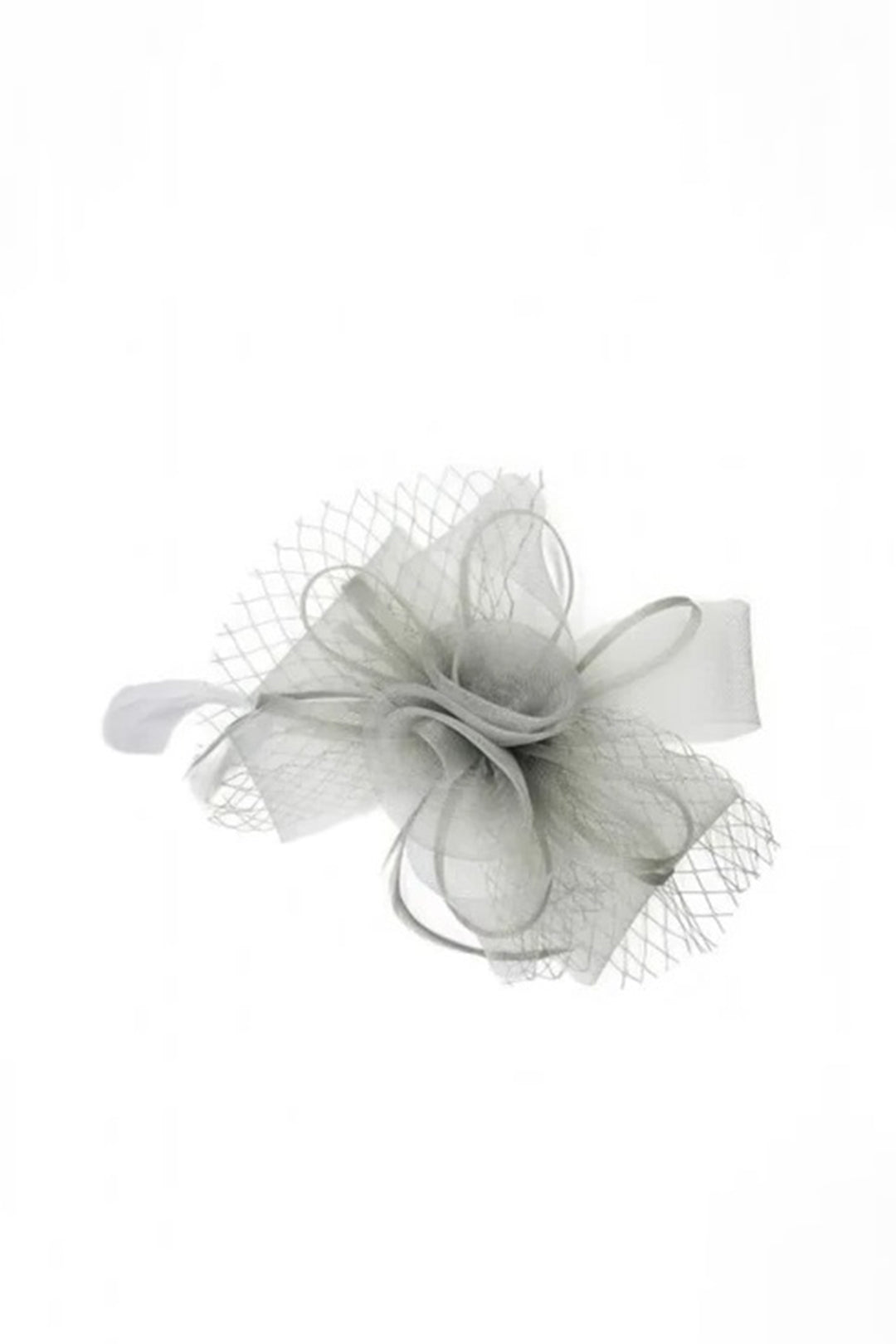 Grey Double Flower Feather Fascinator, Image 2 of 2