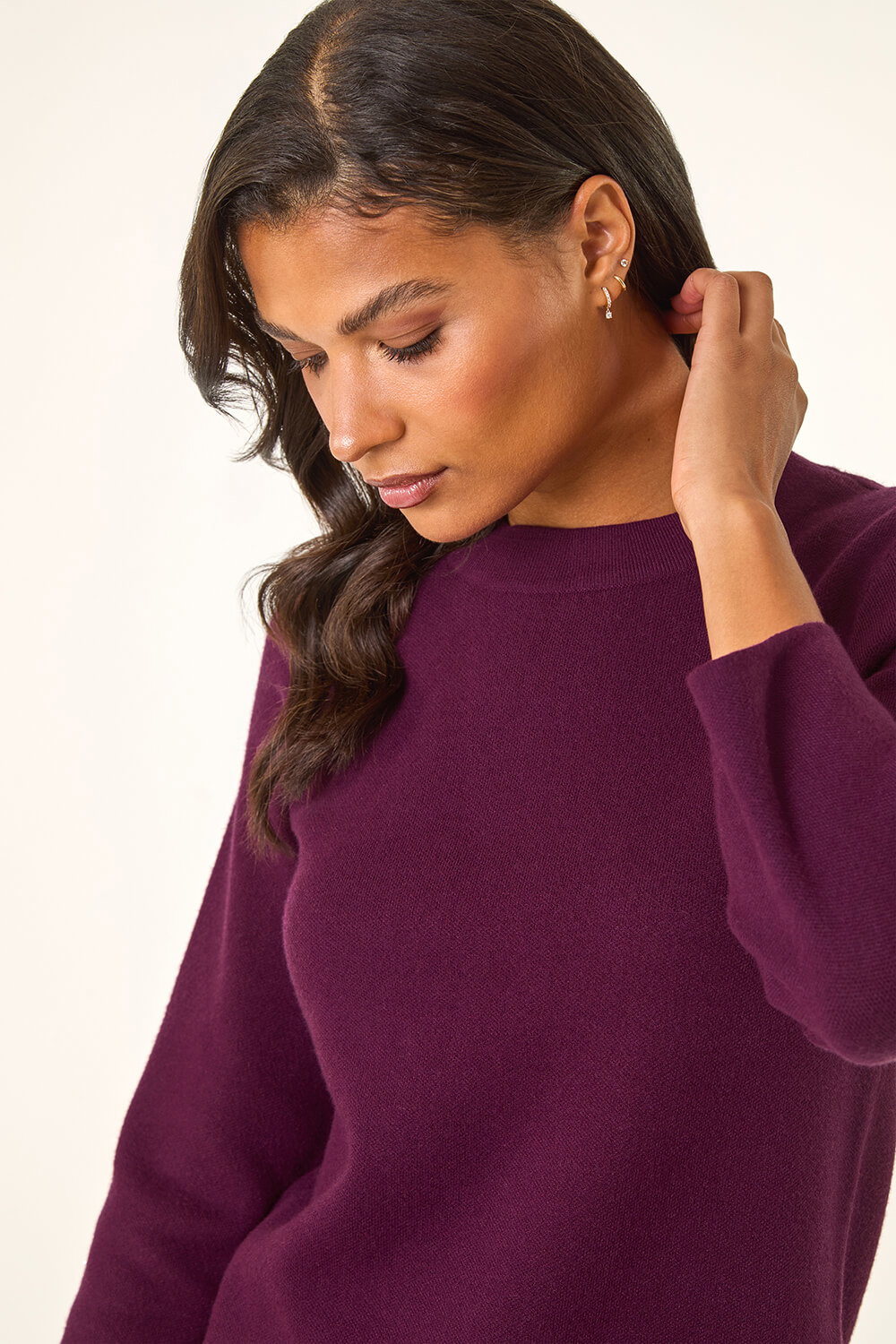 Purple Patch Pocket Knit Dress, Image 5 of 5