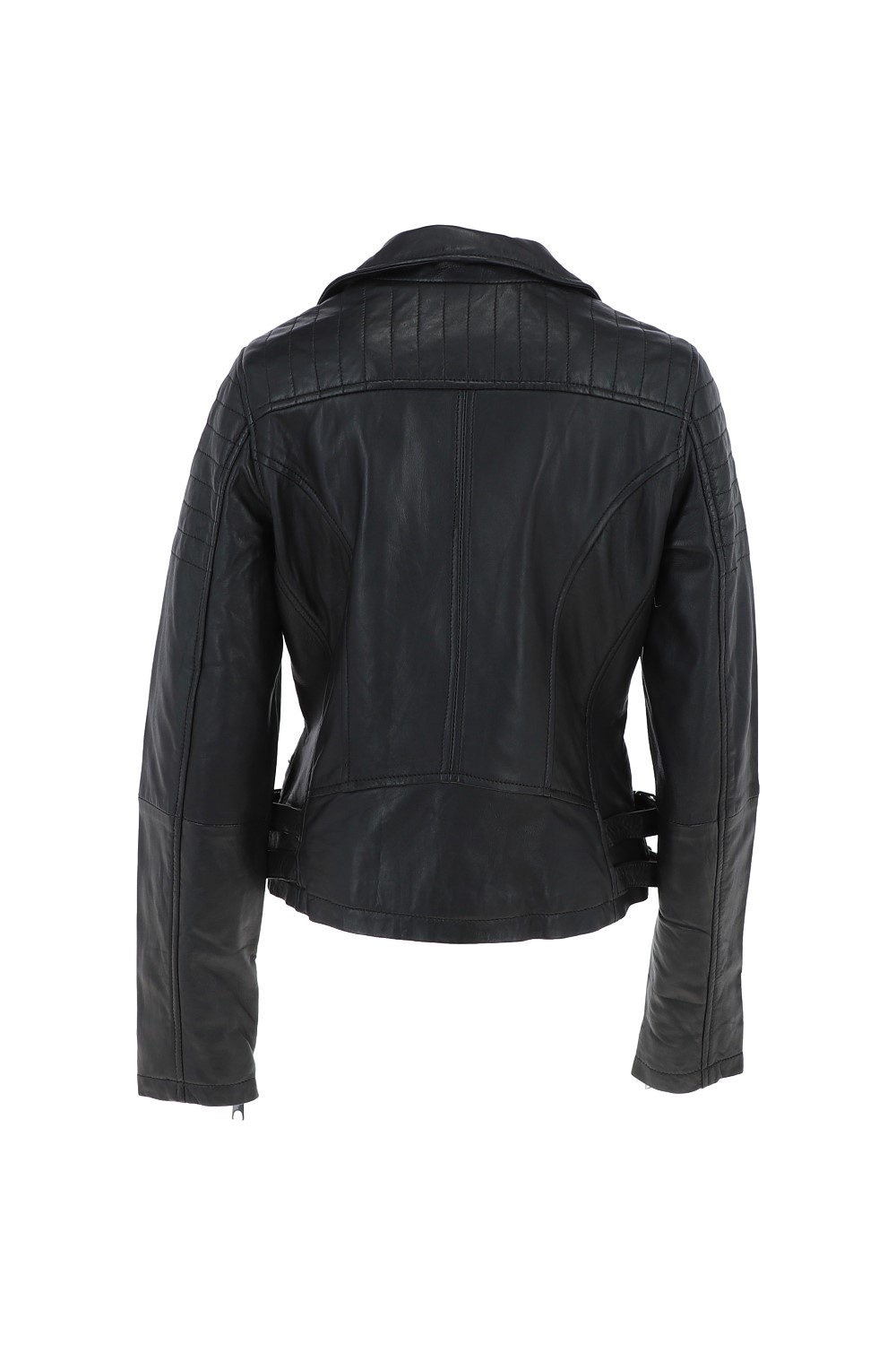 Black 'Medusa' Leather Biker Jacket, Image 4 of 5