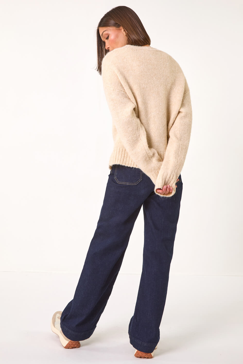 Ivory Contrast Heart Detail Cardigan, Image 4 of 5