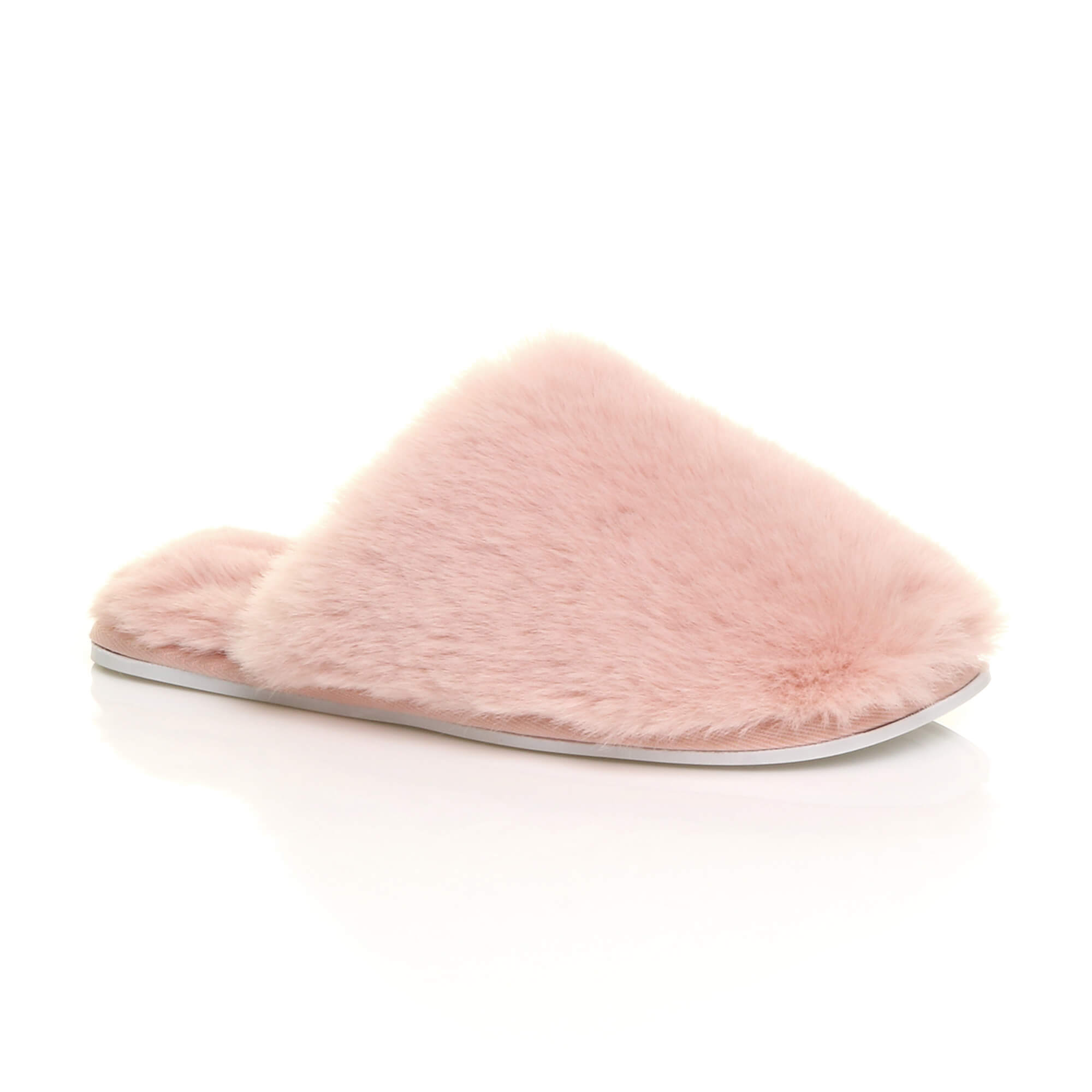 Pink AJVANI Pink Fluffy Mule Slippers, Image 1 of 5