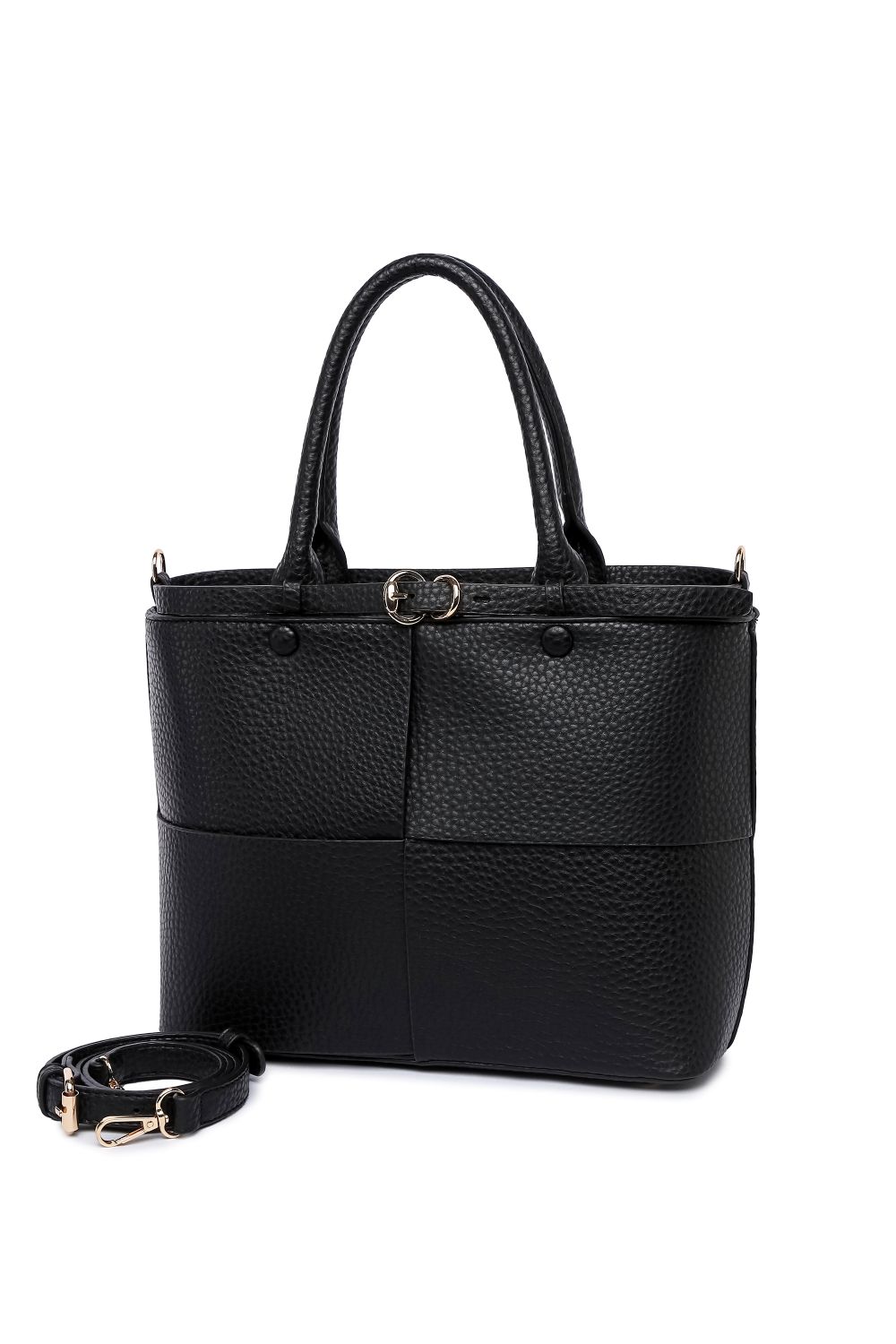 Black Buckle Shoulder Bag, Image 1 of 2