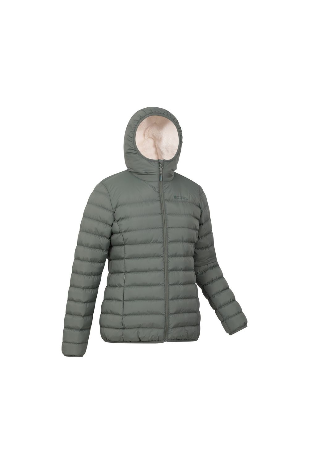 Khaki Faux Fur Lined Padded Jacket, Image 4 of 5