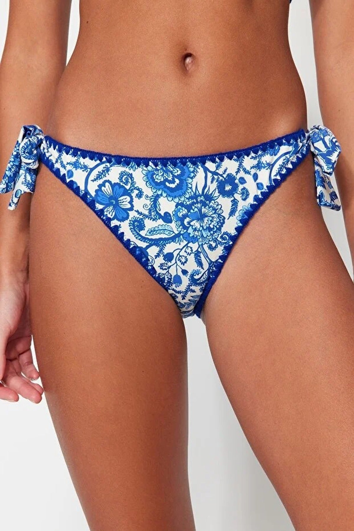 Multi Shawl Pattern Tie Side Regular Bikini Bottom with Embroidered Look, Image 3 of 4