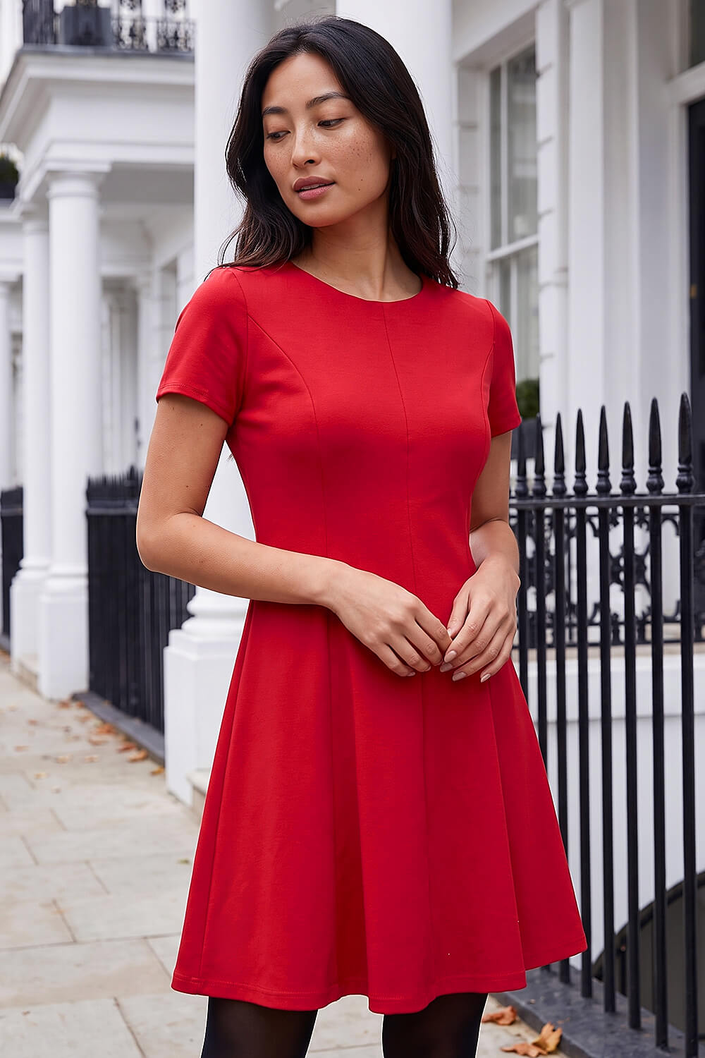 Roman Petite  Red Ponte Dress Size 12