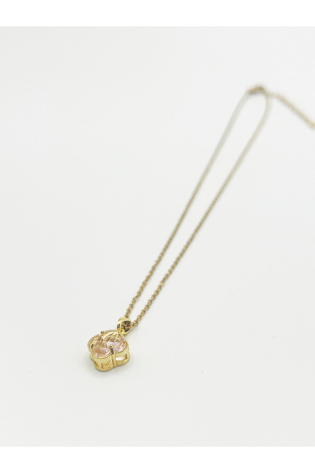 Gold Blush Clover Crystal Pendant Necklace - Gift Boxed, Image 2 of 5