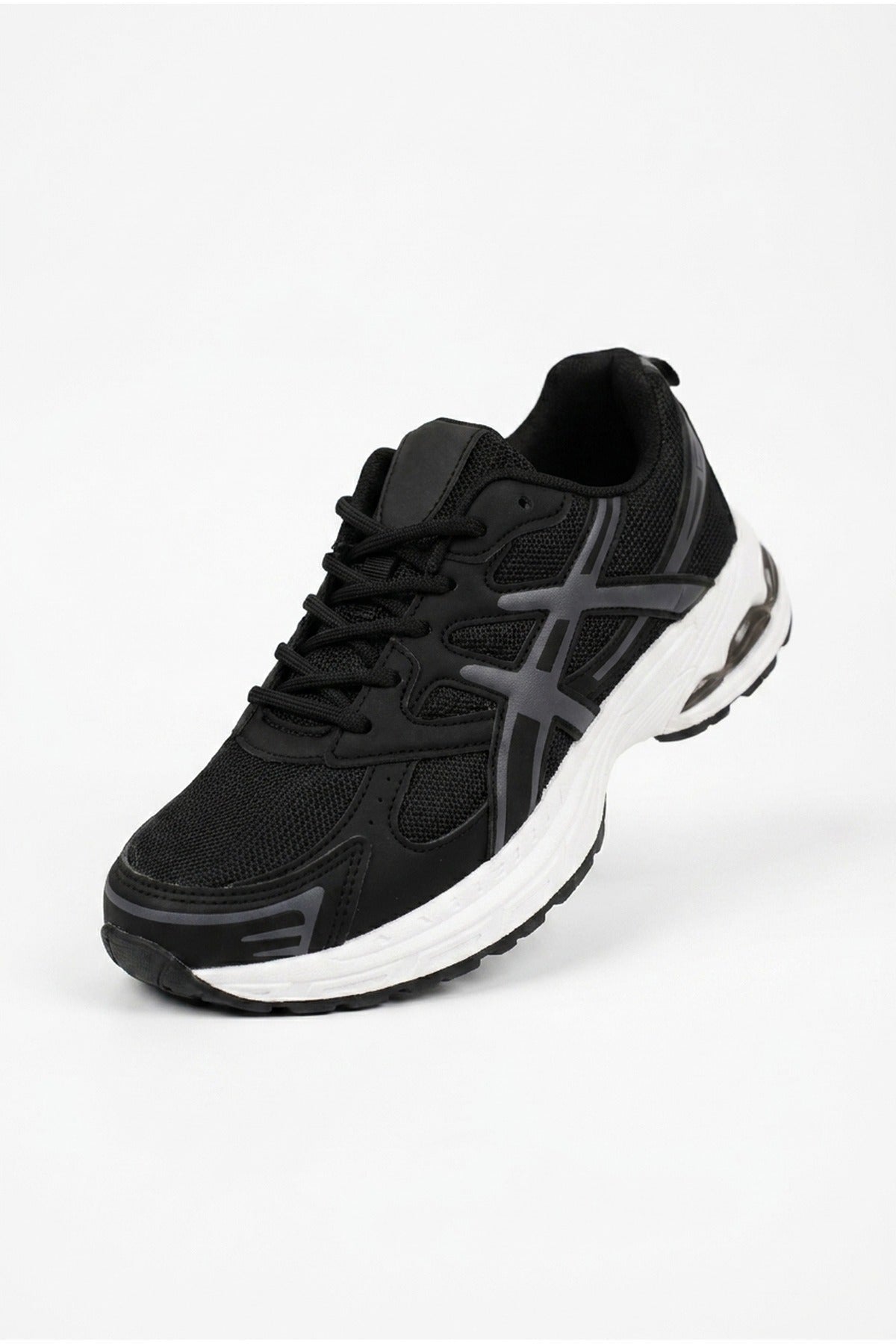 Black iKrush Black Constance Mixed Media Panelled Trainers, Image 2 of 5