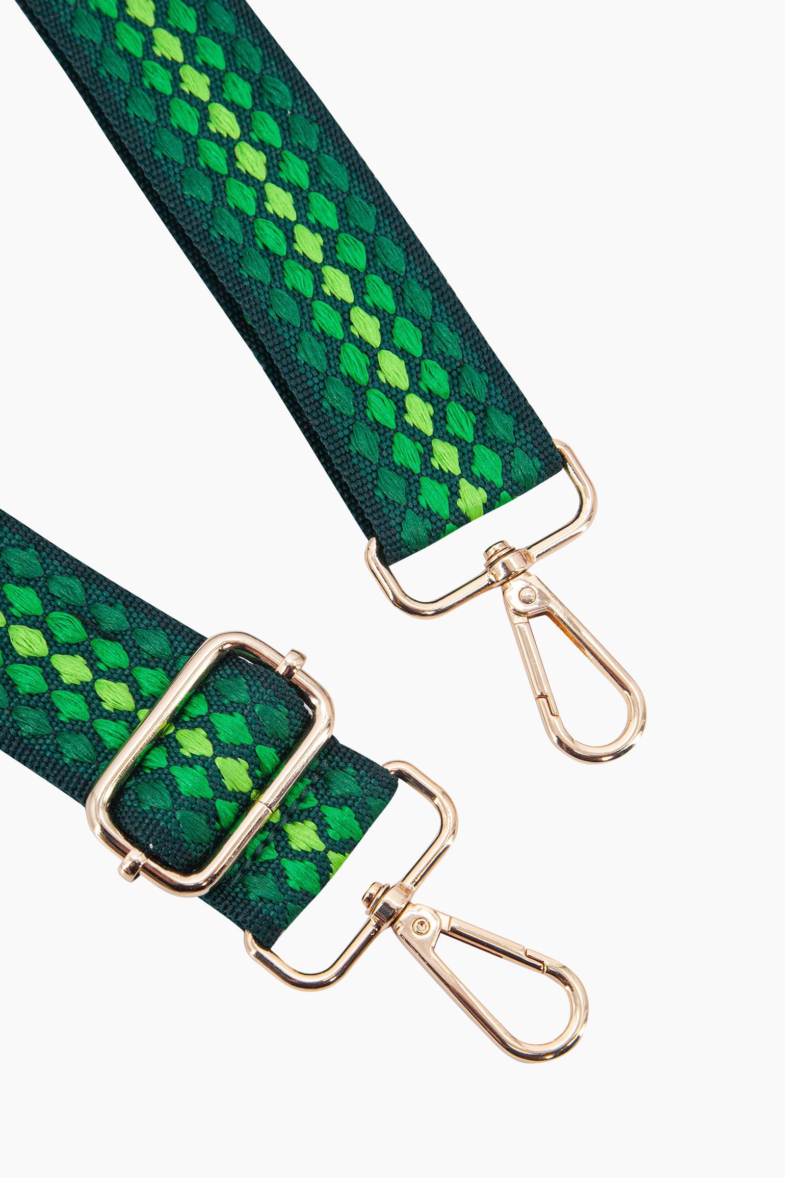 Green Spotted Woven Wide Bag Strap, Image 2 of 4