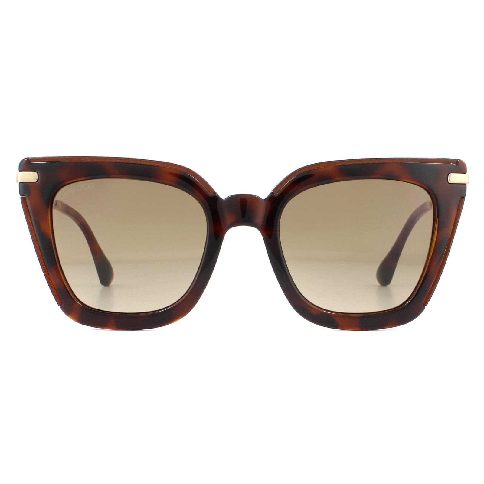 Brown Jimmy Choo Brown Square Glitter Havana Brown Gradient Sunglasses, Image 1 of 6