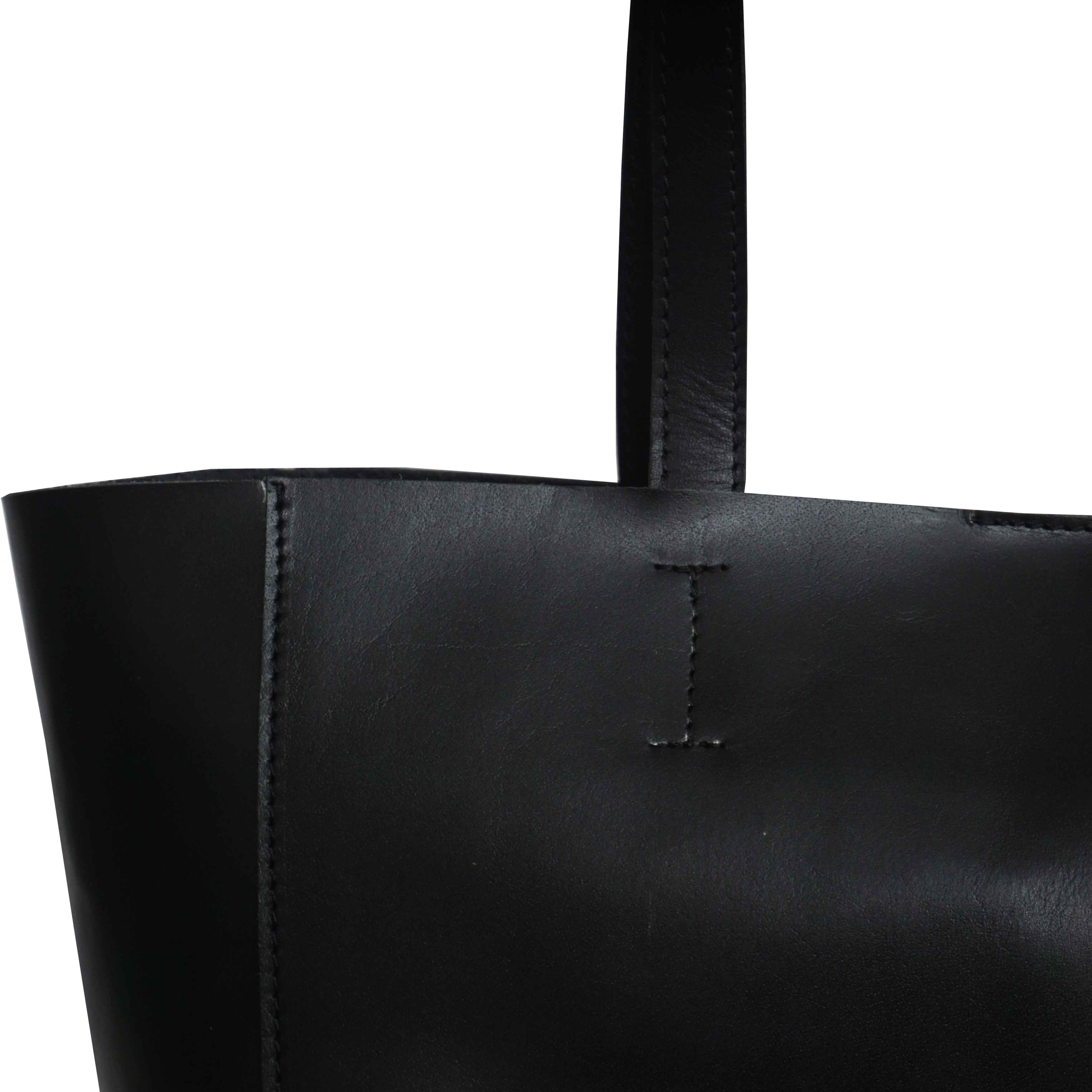 Black 'ABINGDON' Real Leather Designer Tote Bag, Image 3 of 6