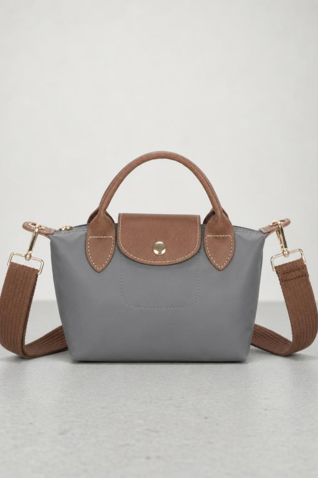 Grey Mini Pouch Crossbody Bag, Image 1 of 2
