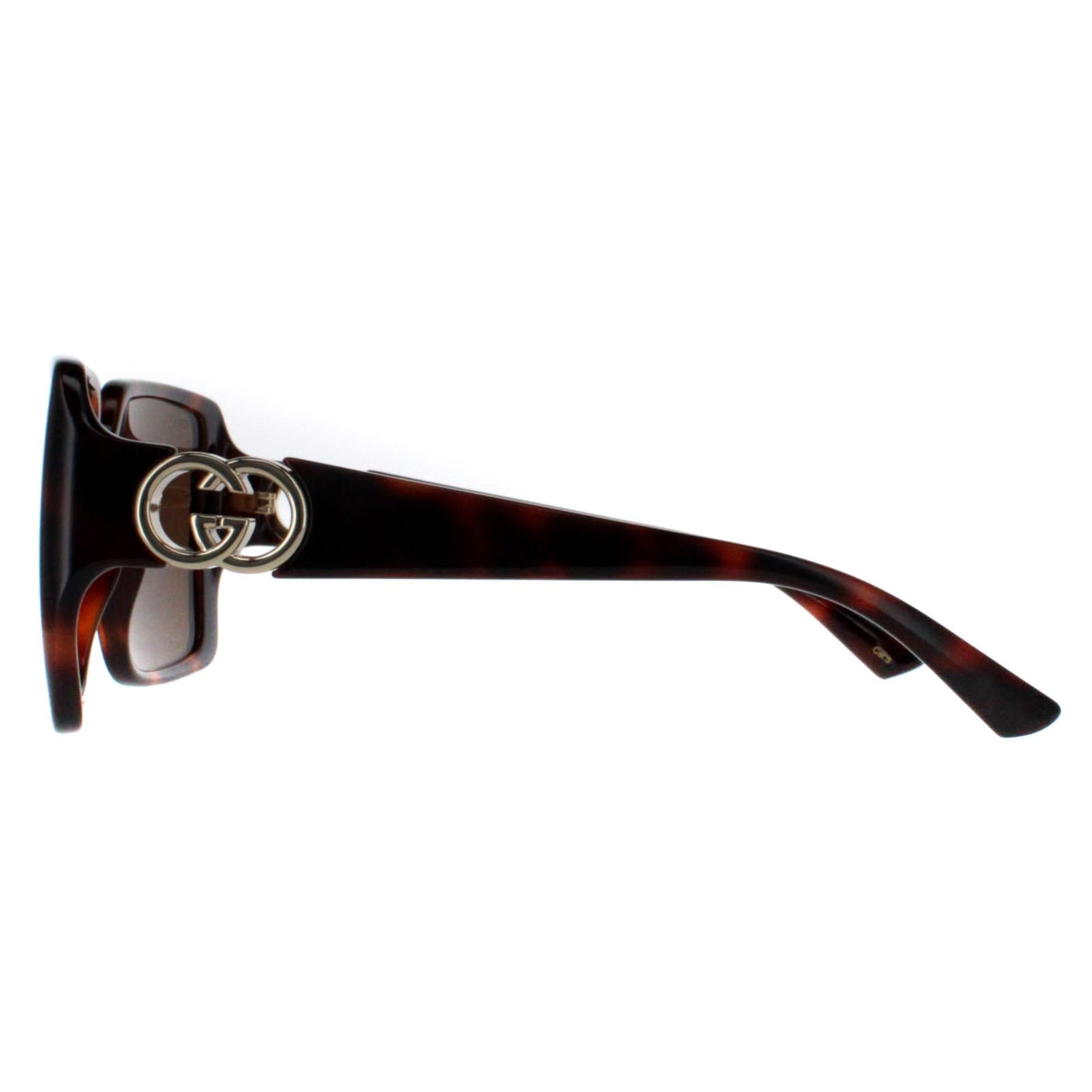 Brown Square Dark Havana with Gold Dark Brown GG1692S, Image 3 of 6