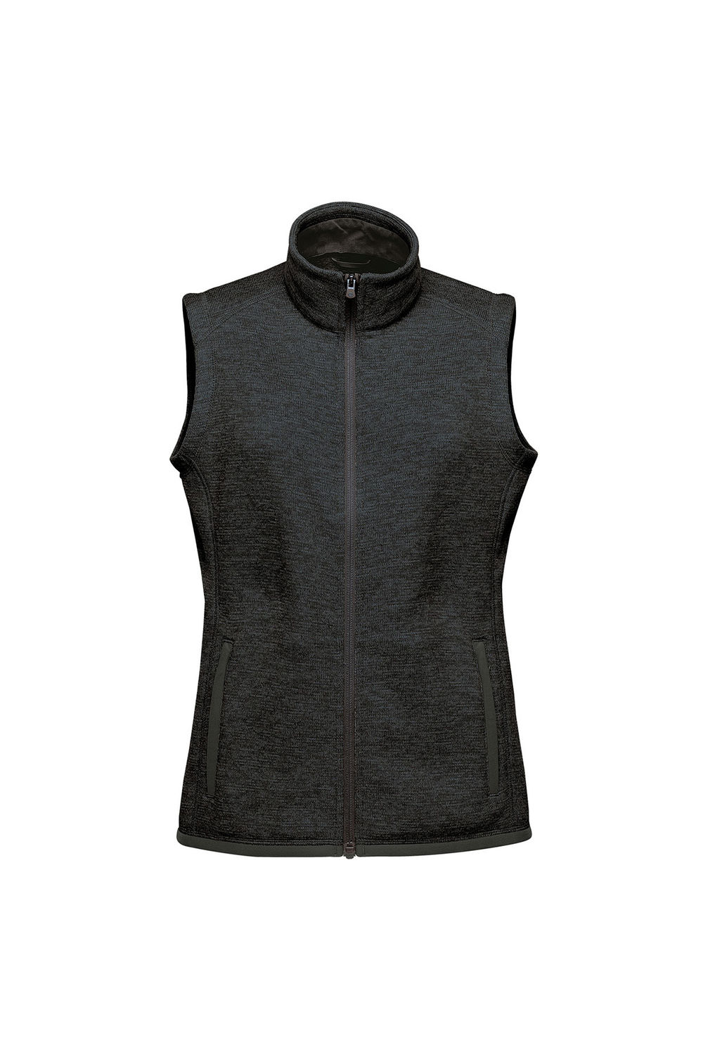 Black Avalante Knitted Heather Full Zip Gilet, Image 1 of 4