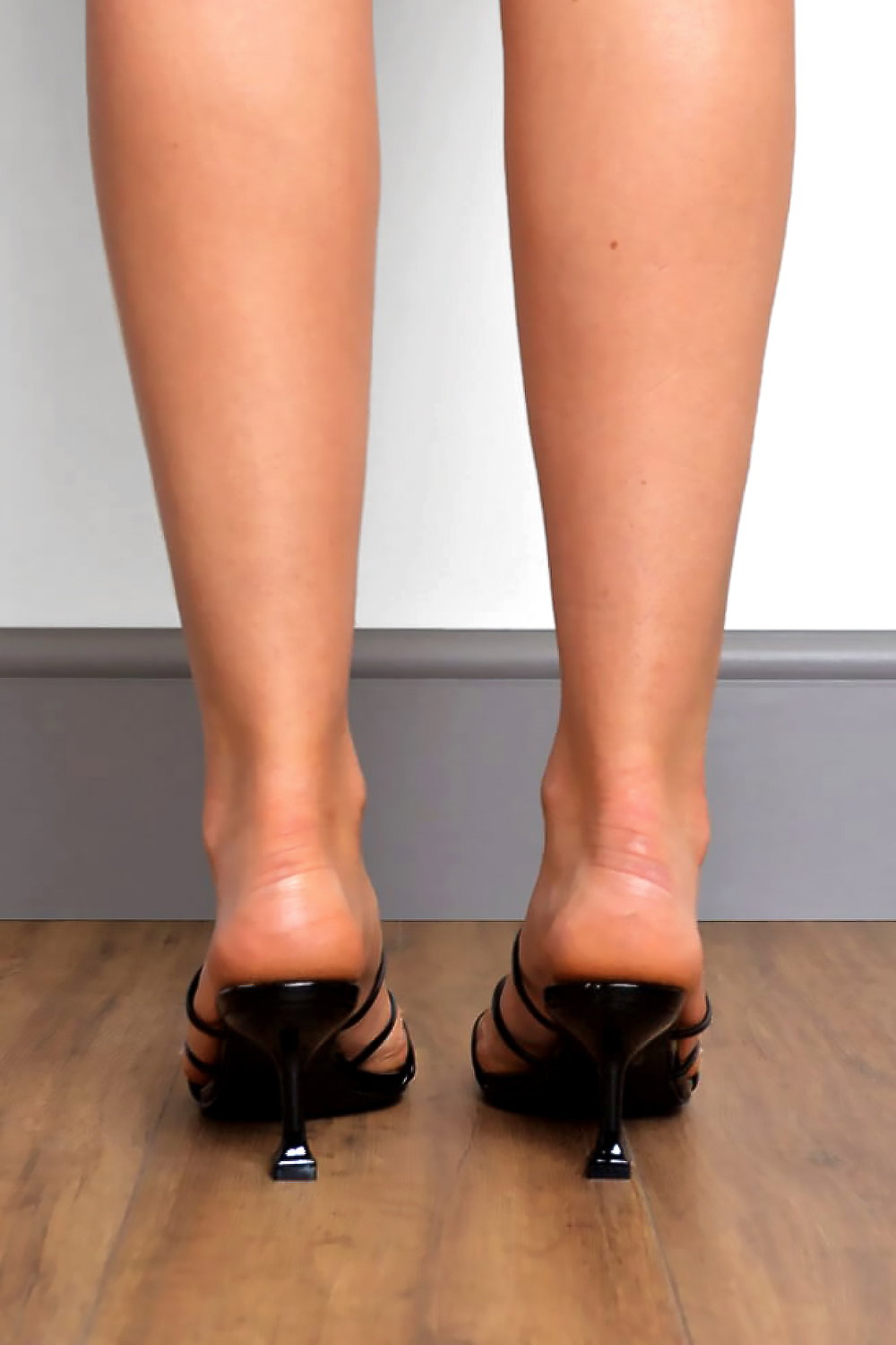 Black Patent Strappy Kitten Heels, Image 5 of 4