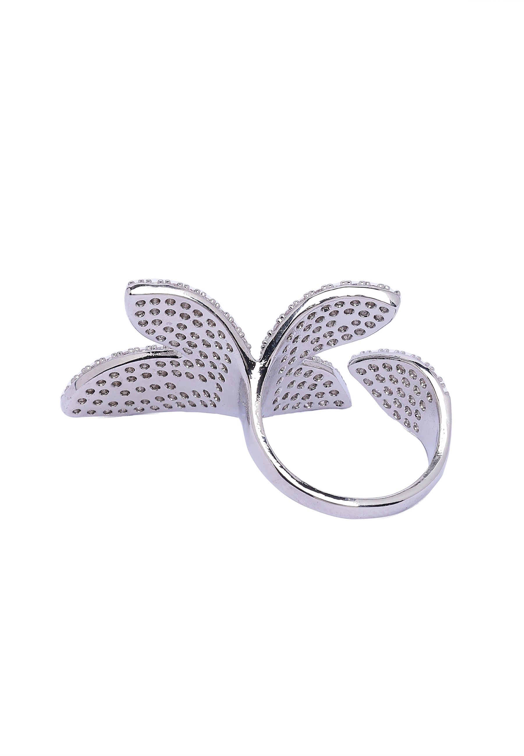 Silver Silver Butterfly Ring - Free-Size, Image 4 of 6