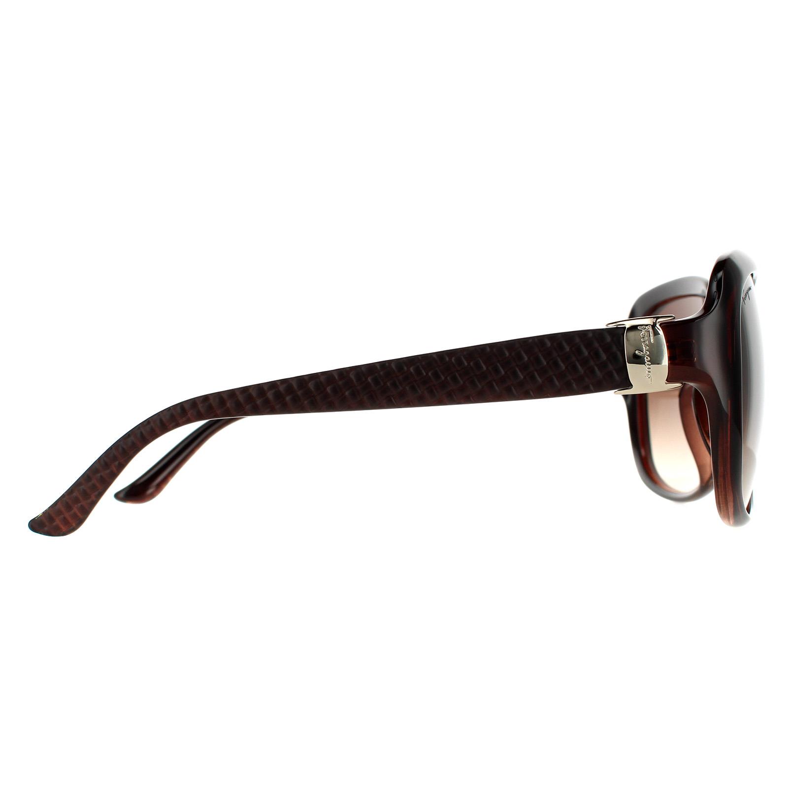 Brown Salvatore Ferragamo Brown Rectangle Brown Brown Gradient Sunglasses, Image 4 of 4