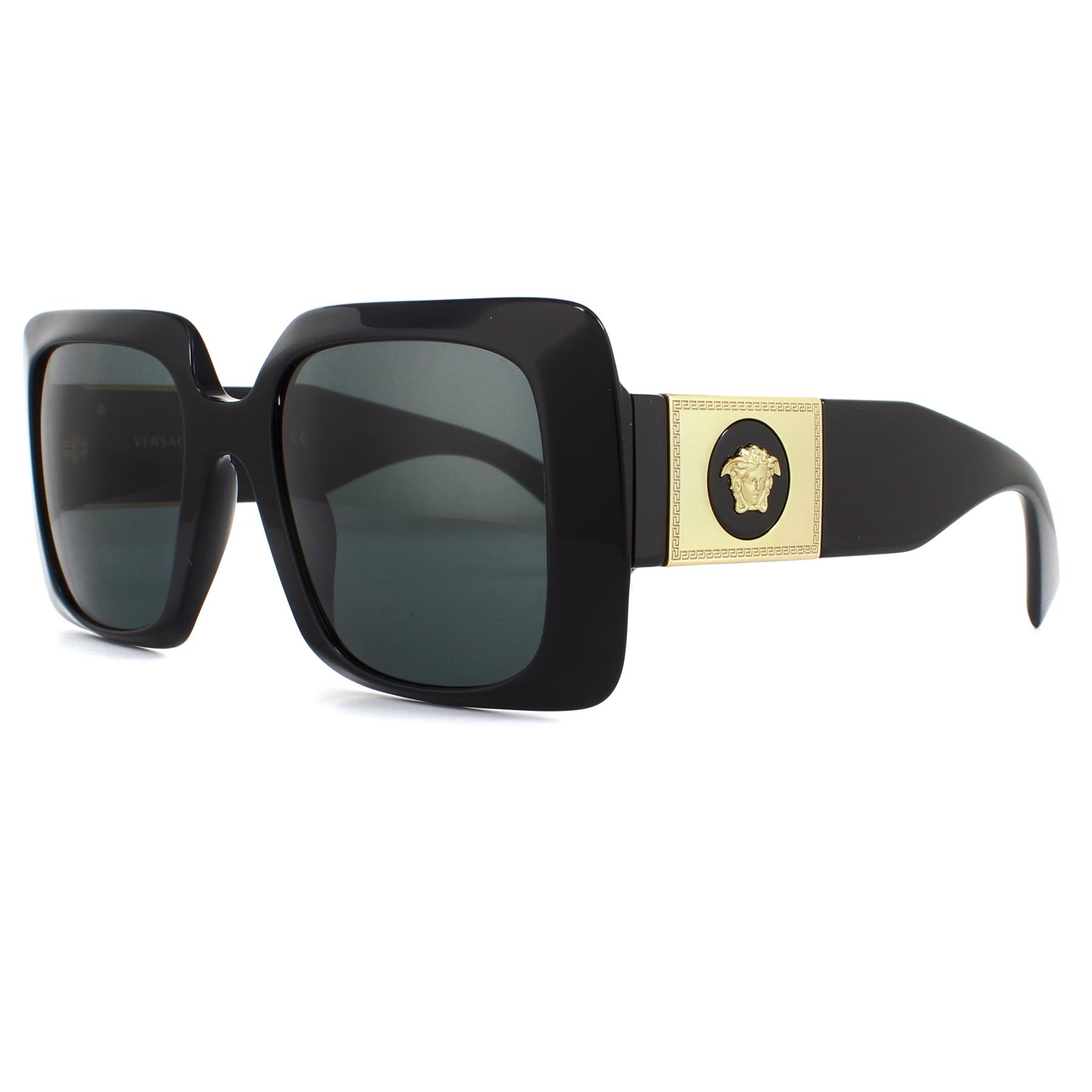 Black Versace Black Square Black Dark Grey Sunglasses, Image 2 of 6