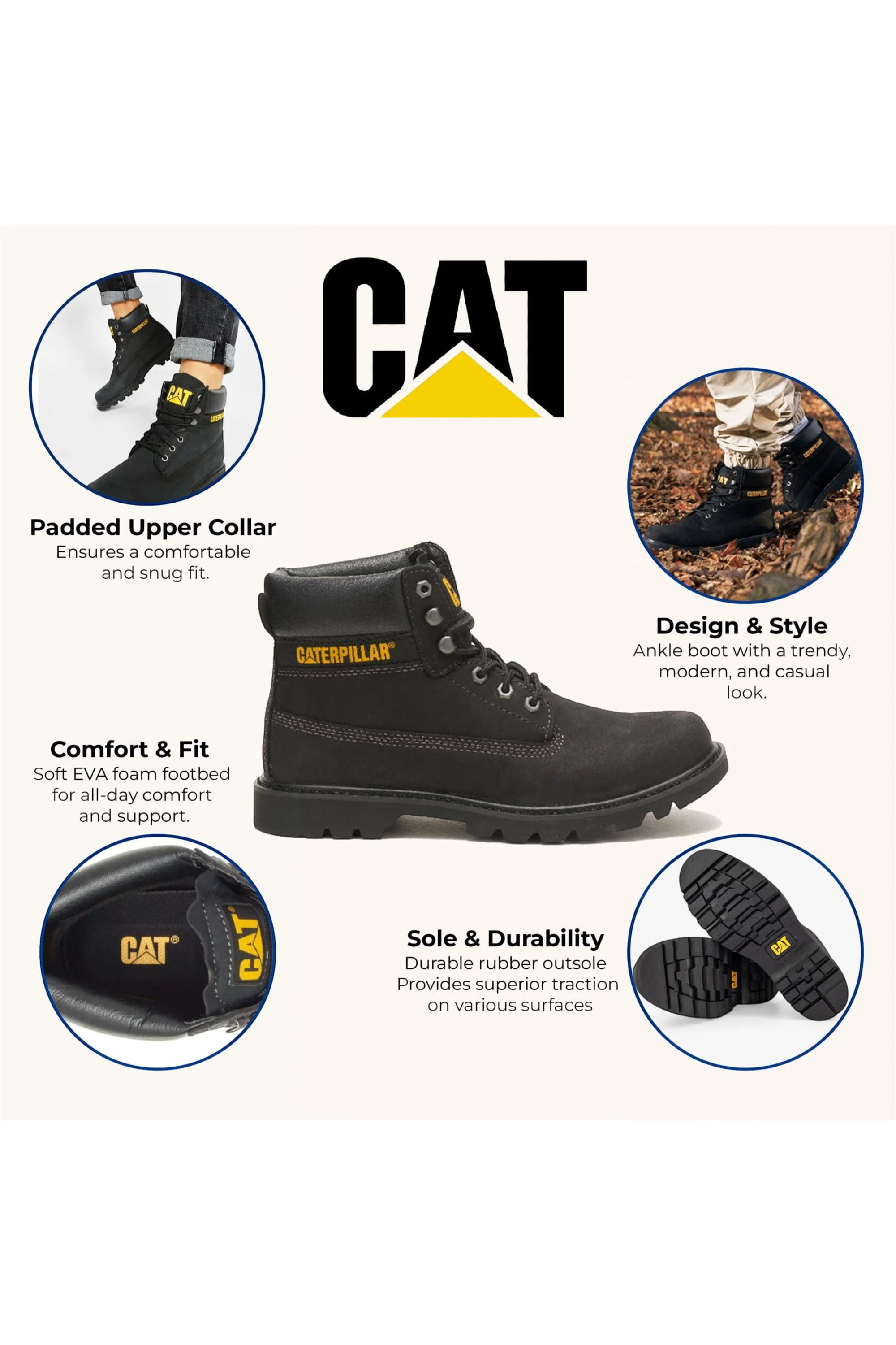 Black Unisex Soft Trail Ankle Boots-COLORADO-2.0, Image 3 of 7