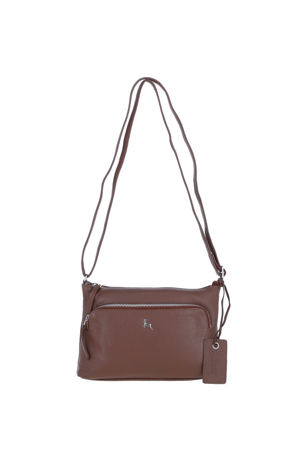 Brown 'Bristol' Real Leather Crossbody Bag, Image 2 of 5