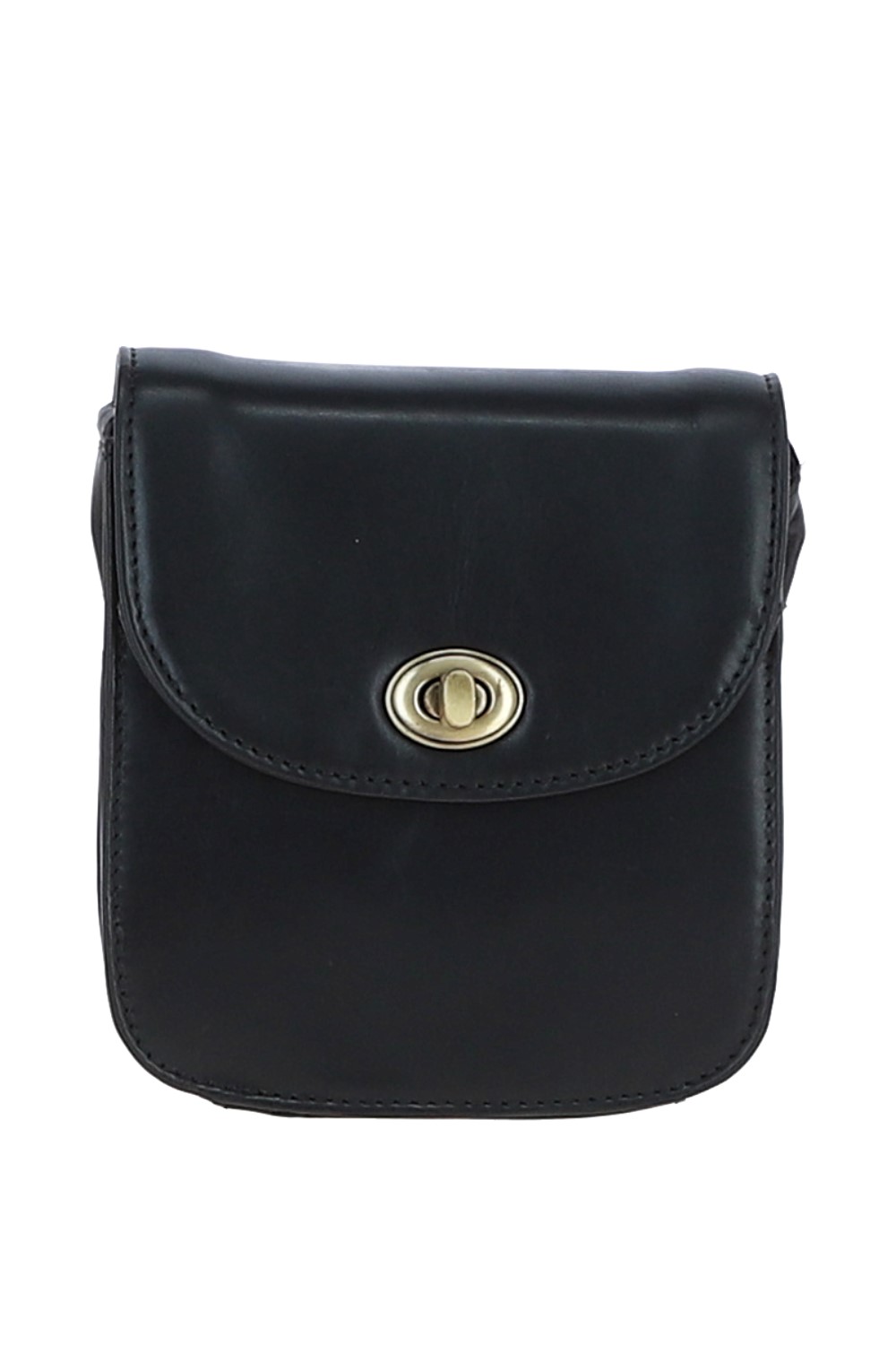 Black Small Real Leather Crossbody Bag, Image 1 of 5