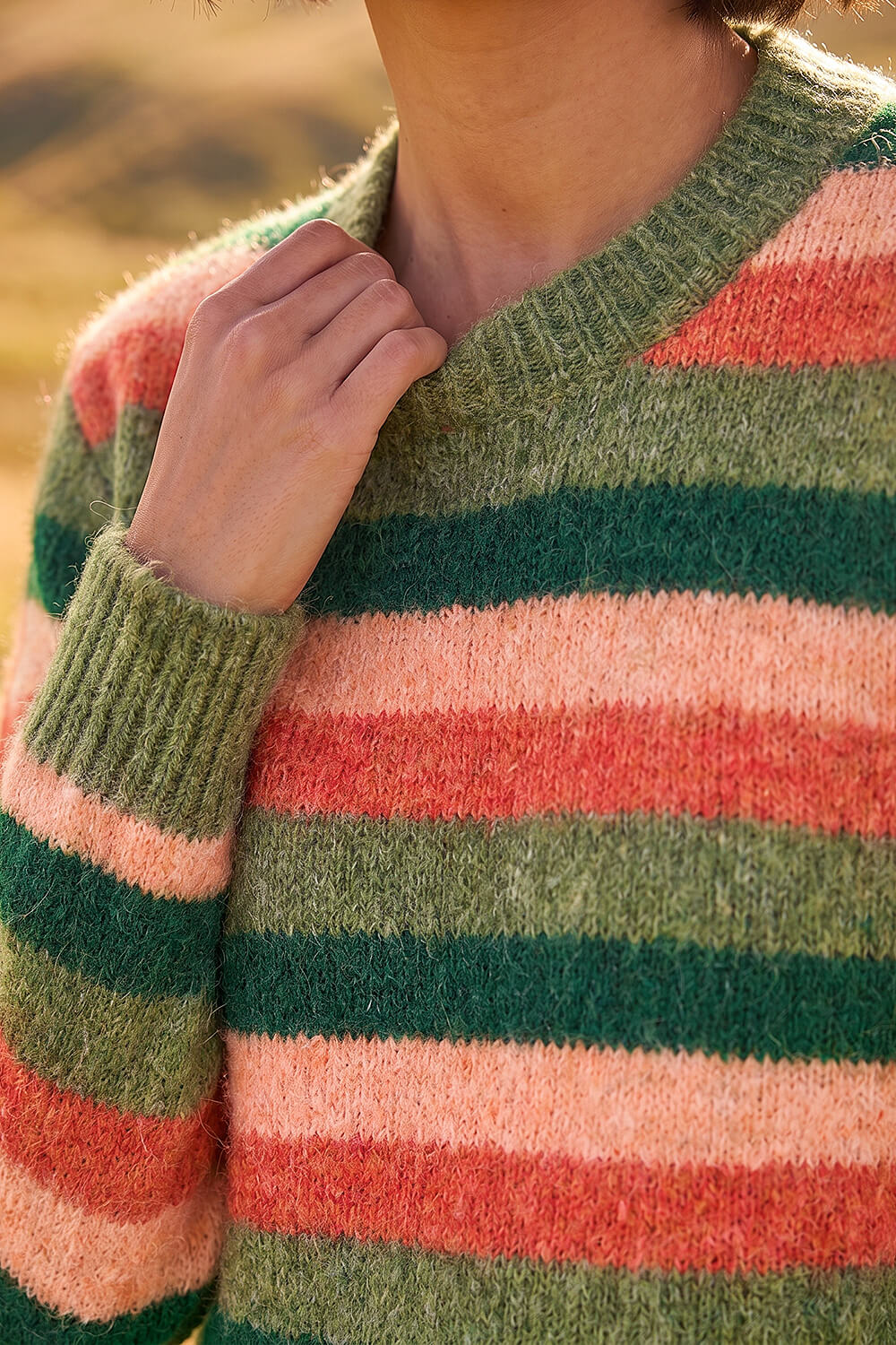 Orange Stripe Soft Knit Jumper, Image 5 of 4