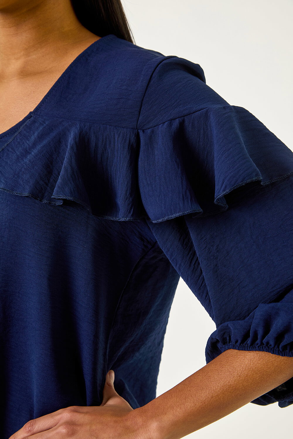 Notting Frill Top - Navy Gilt