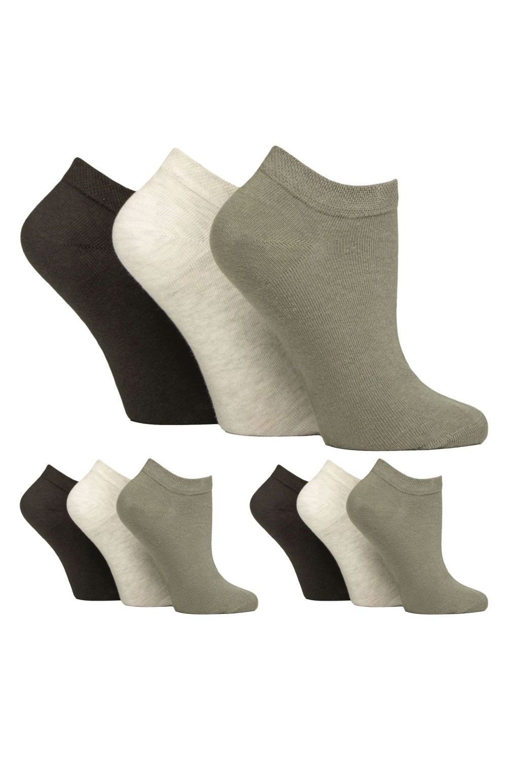 Grey 9 Pack Trainer Cotton Socks, Image 1 of 2