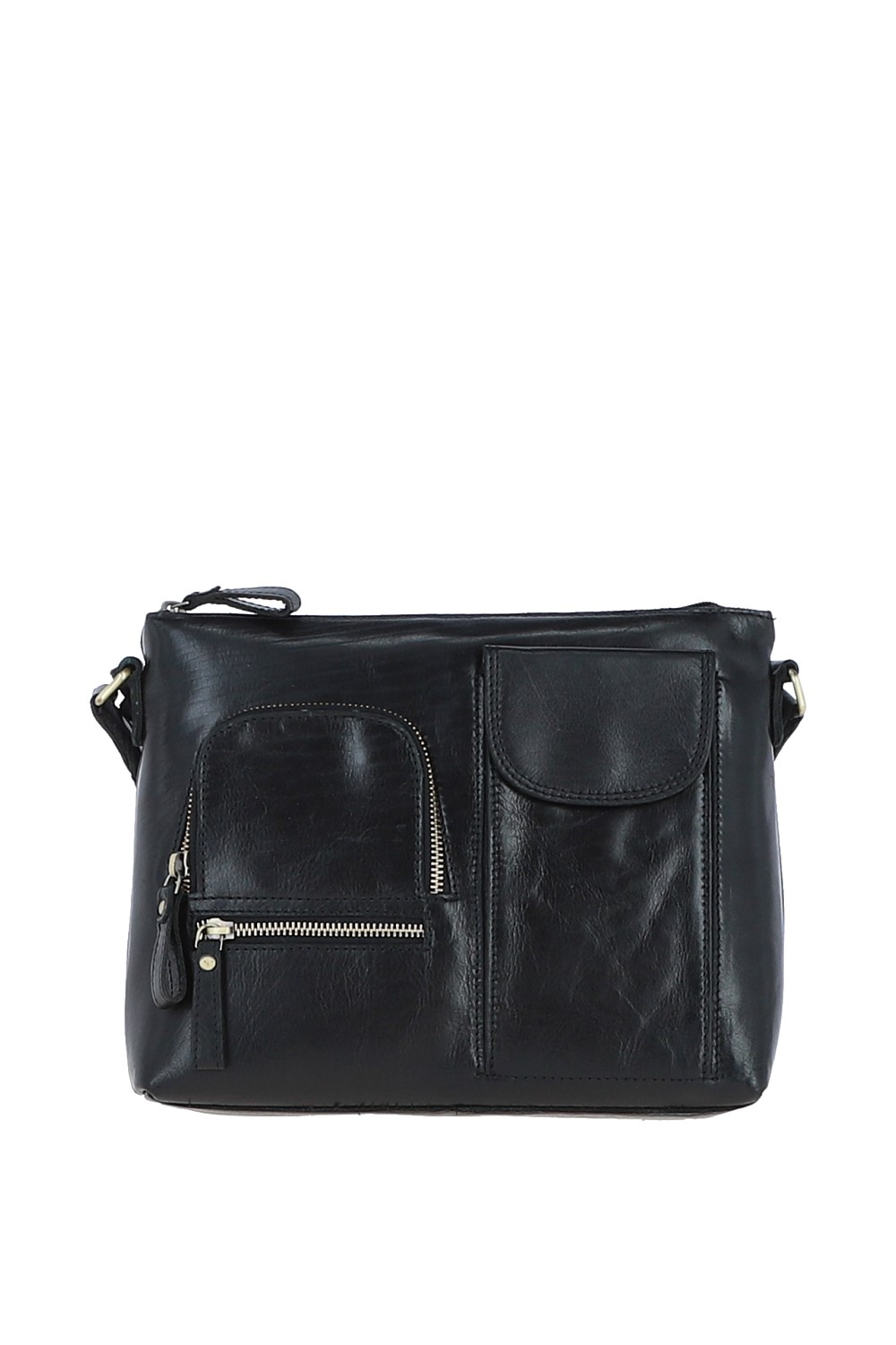 Black Exquisite Real Leather Cross Body Bag, Image 1 of 5