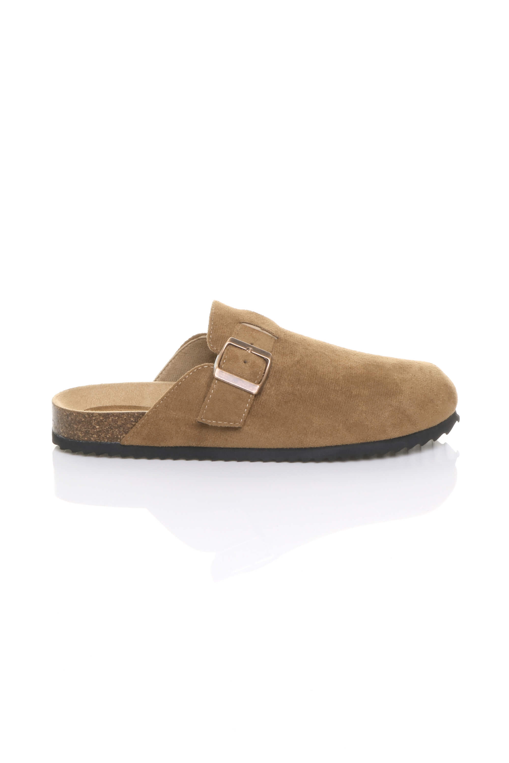 Tan AJVANI Tan Flat Footbed Sandals Mules, Image 2 of 4