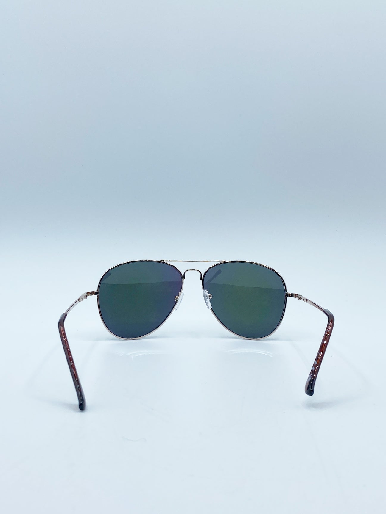 Pink Gold Frame Aviators with Mirrored Pink Lenses, Image 4 of 5