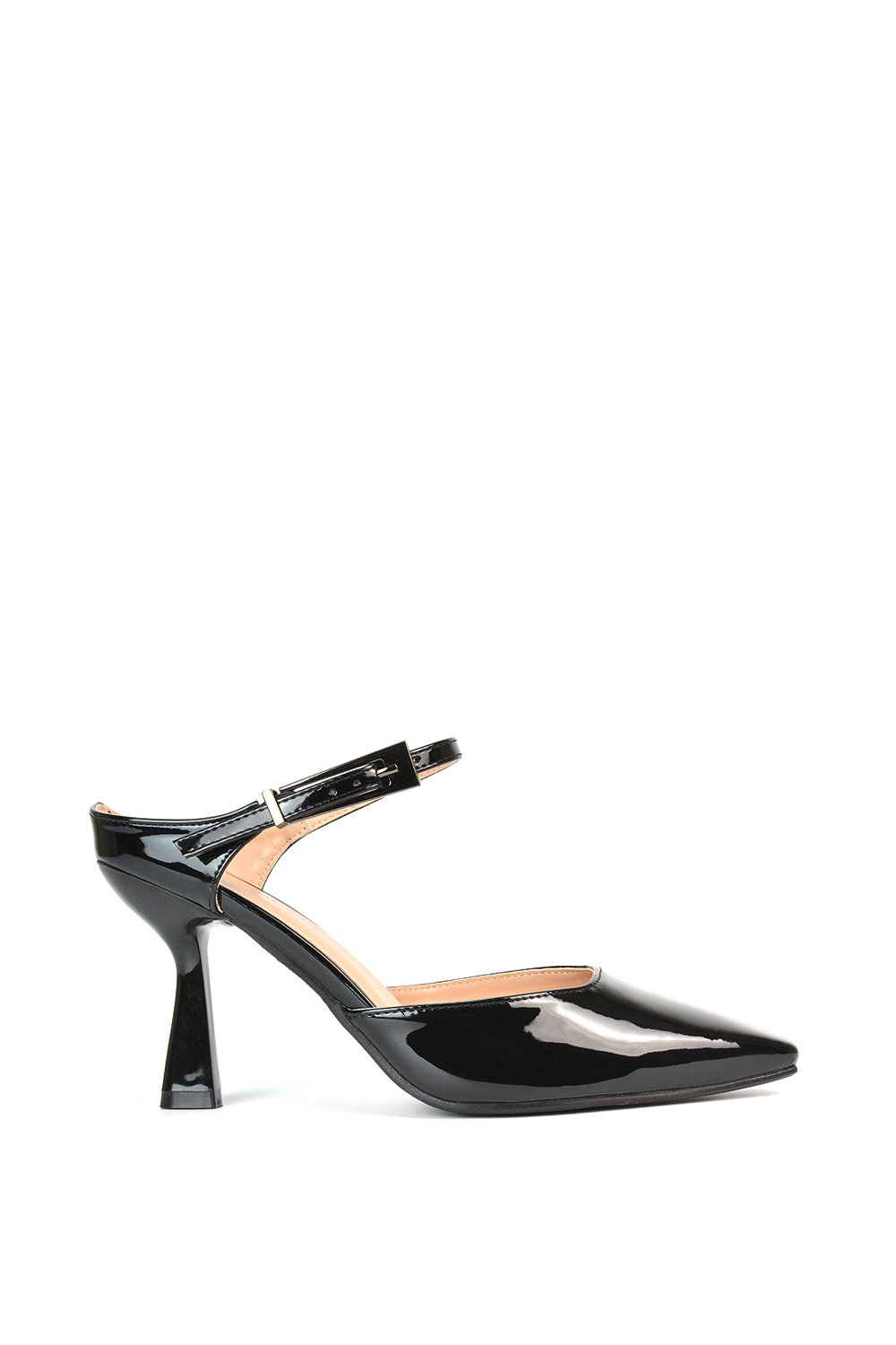 Black 'Daisy-May' High Heel Mules With Pointed Toe