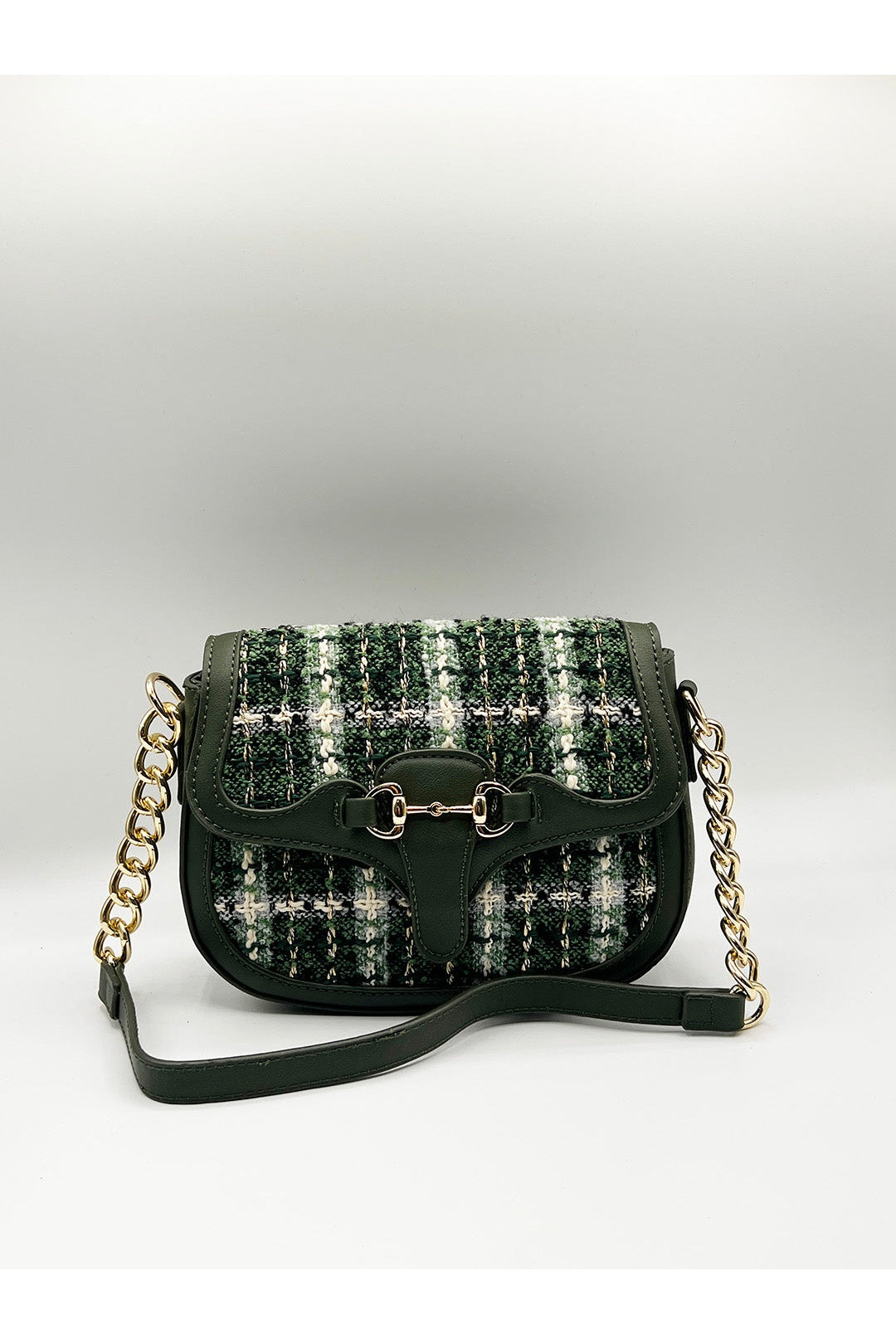 Green Knit Check Shoulder Bag, Image 4 of 6
