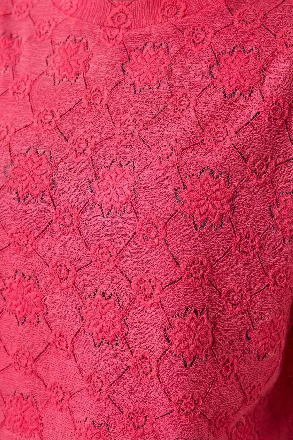 Fuchsia Textured Boxy Tee, Image 5 of 4