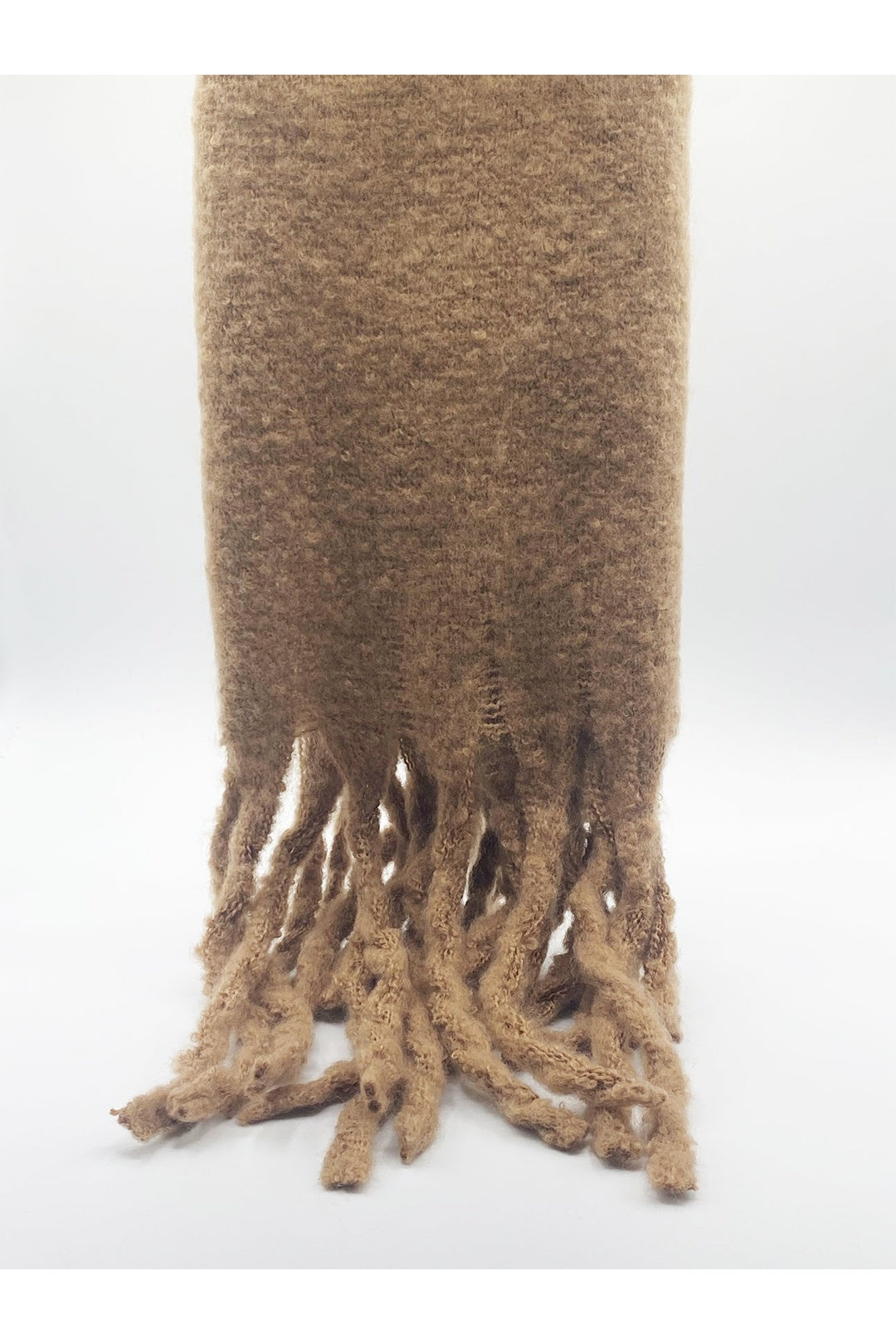 Beige Knitted Scarf With Tassels, Image 1 of 2