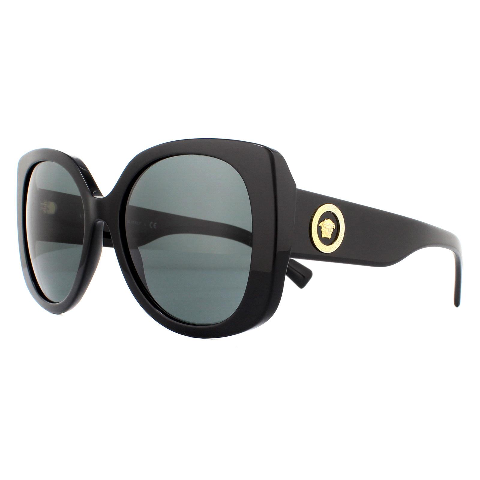 Black Versace Black Square Black Dark Grey Sunglasses, Image 2 of 4