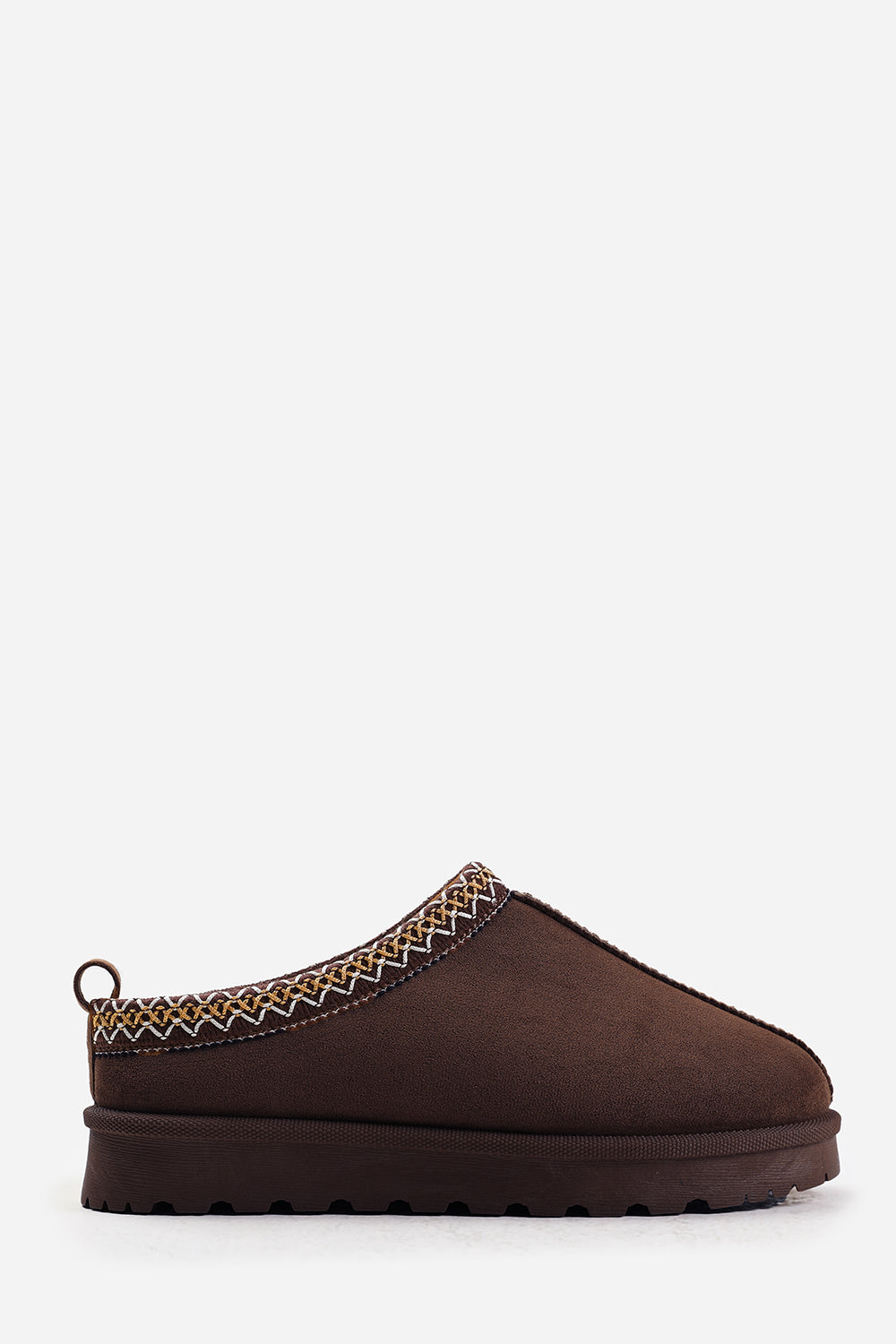 Brown 'Oak' Aztec Detail Fur Lining Mini Boots, Image 2 of 3