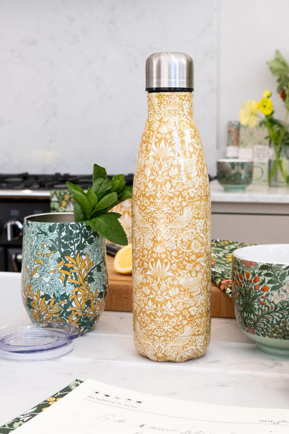 Yellow Heathcote & Ivory Stainless Steel Insulated Water Bottle, Image 1 of 4