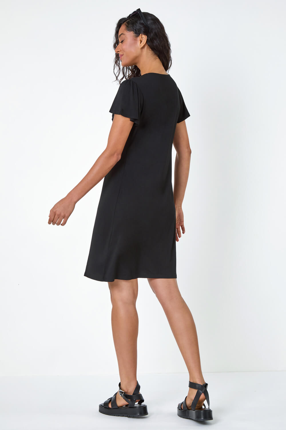 Black Dusk Lace A-Line Dress, Image 4 of 5