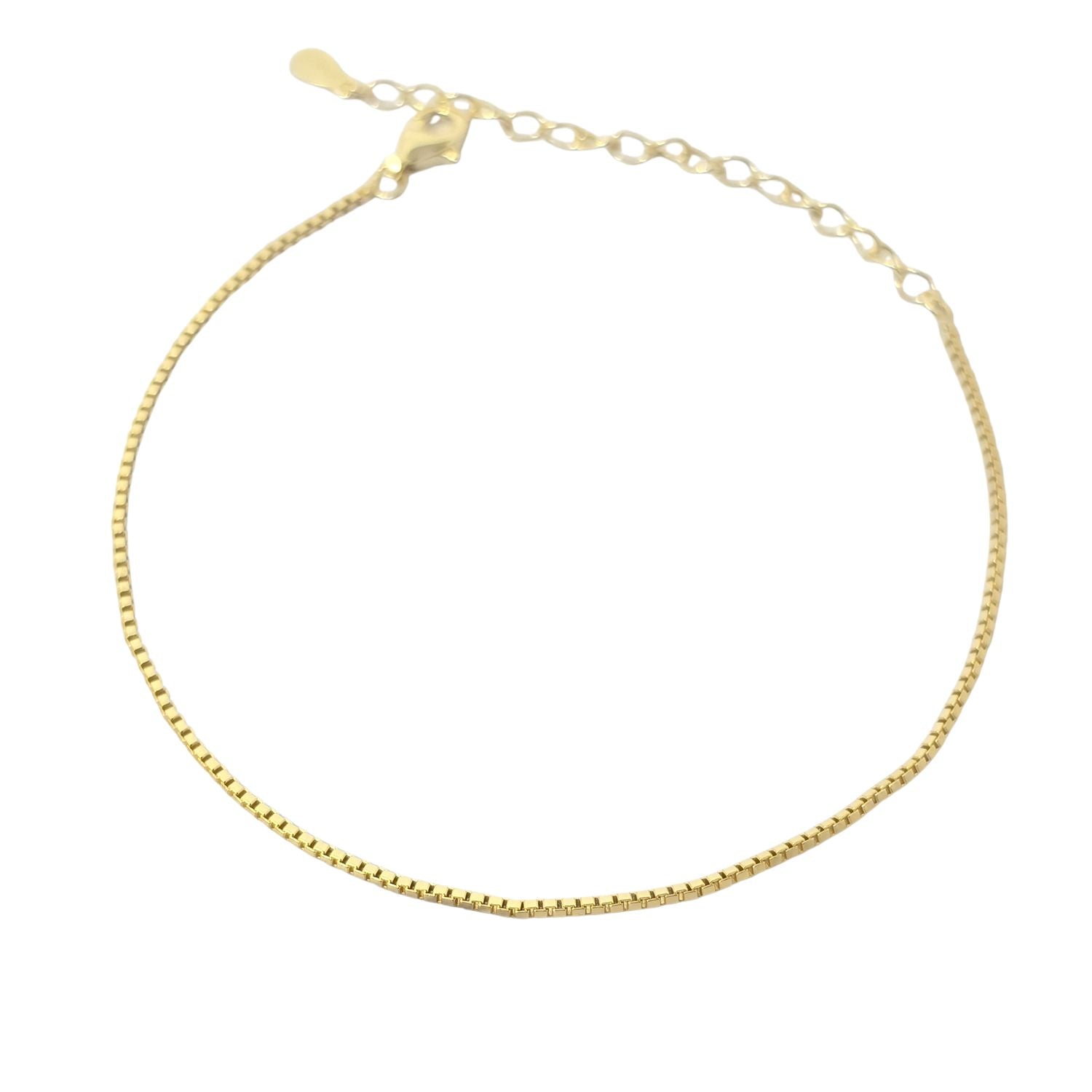 Metallic Gold Plated Everyday Minimalist Box Chain Bracelet
