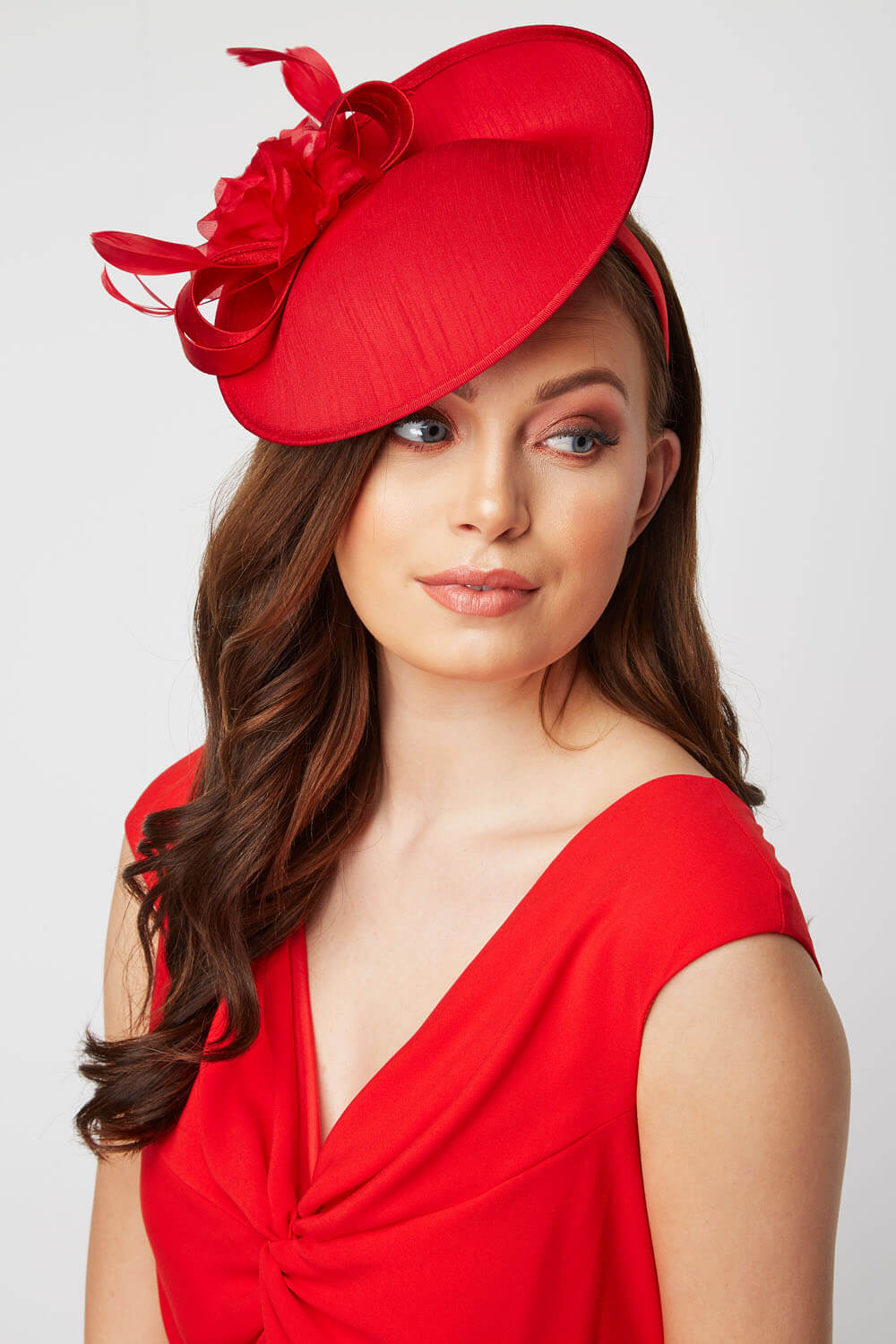 Red Mini Disc Fascinator, Image 1 of 4