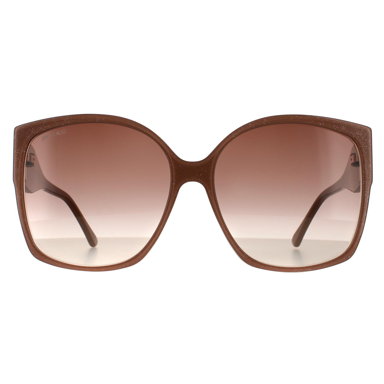 Beige Jimmy Choo Beige Square Nude Glitter Brown Gradient 90041091, Image 1 of 4