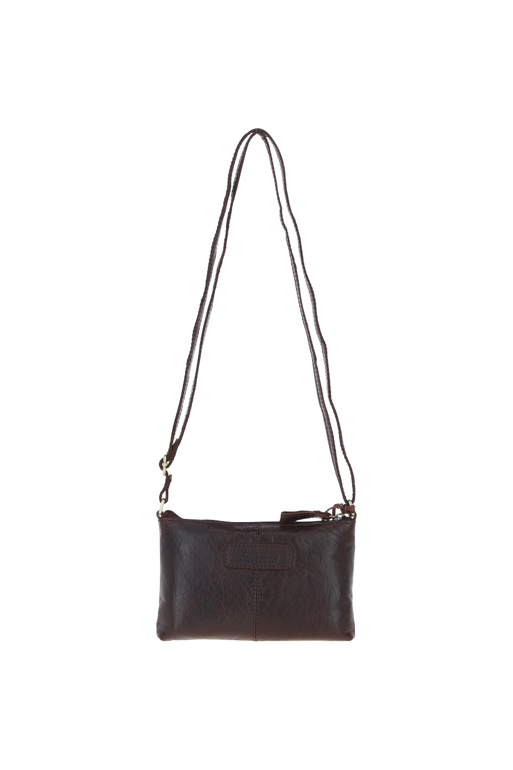Dark Brown Genuine Leather Crossbody Bag, Image 5 of 6