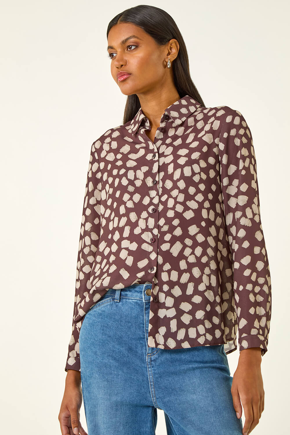 Stone Abstract Spot Print Shirt , Image 5 of 5