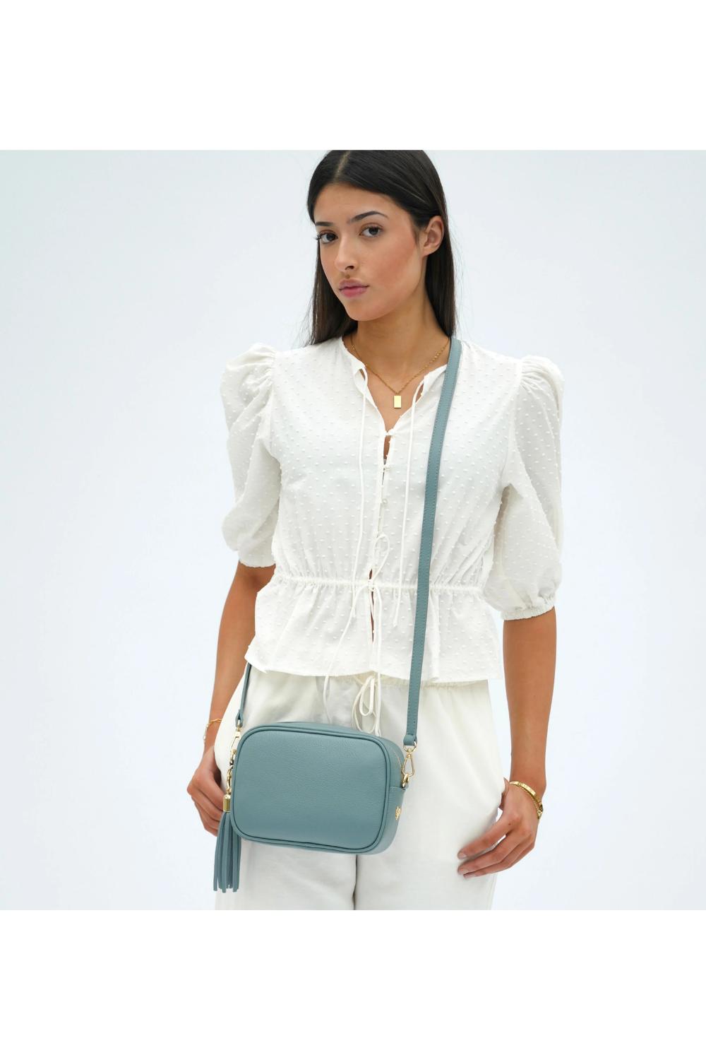 Denim The Tassel Denim Leather Crossbody Bag, Image 3 of 5