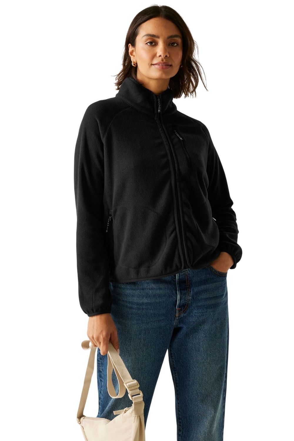Black Frankie Full Zip Fleece Jacket, Image 4 of 6